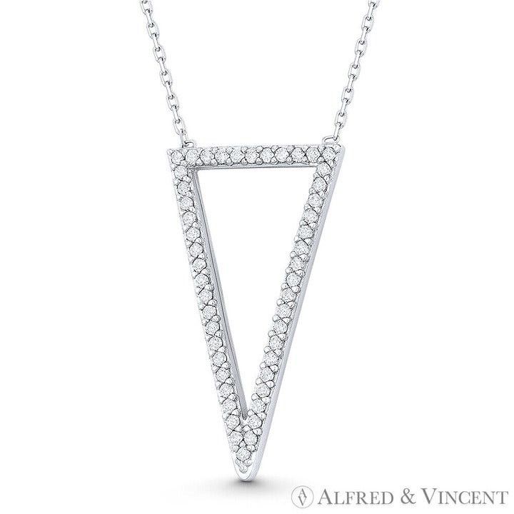 Other Upside-Down Open-Triangle Charm CZ Crystal Pave Pendant Size ONE SIZE - 1 Preview