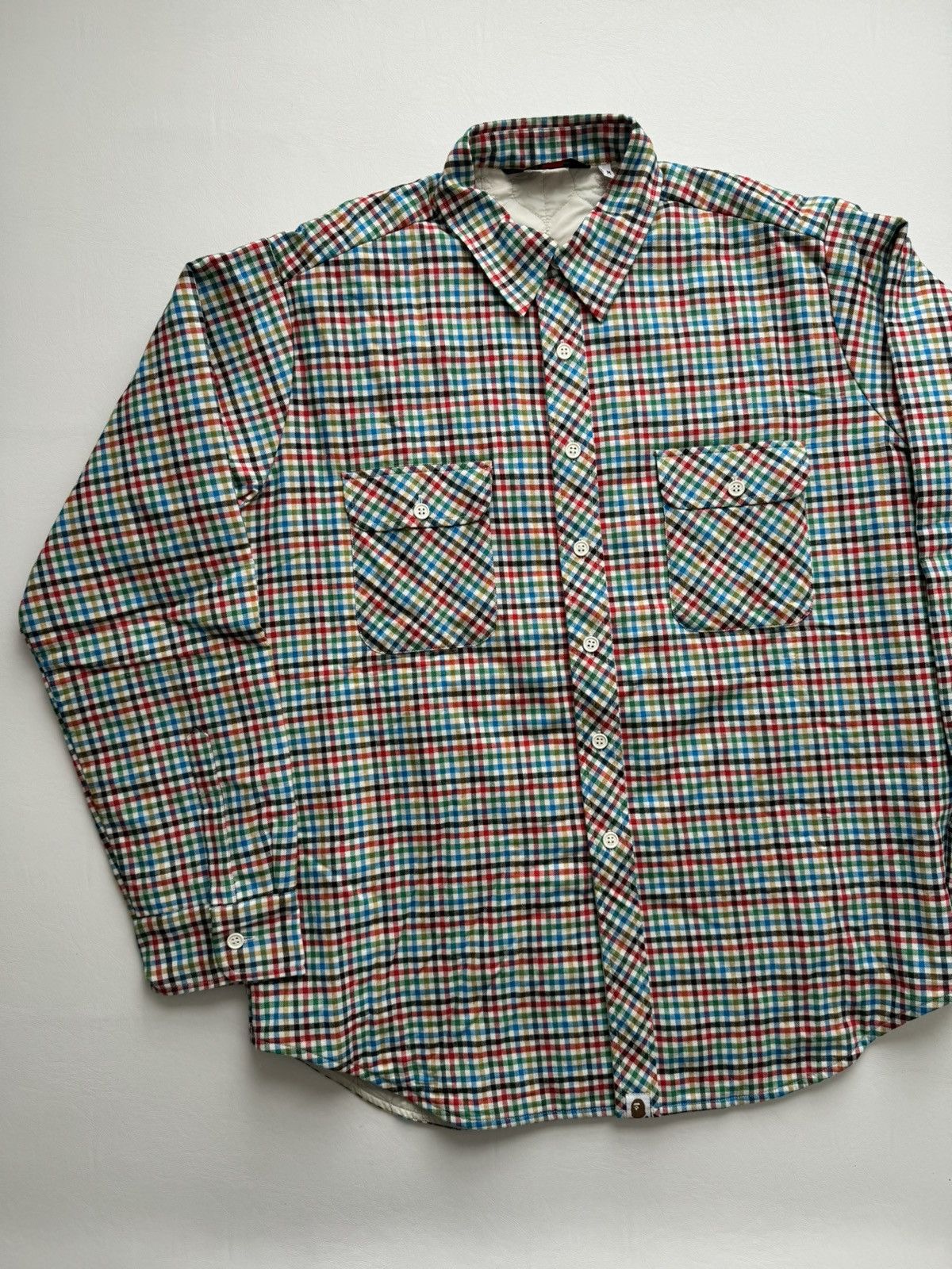Bape 00’s Quilted Flannel Plaid Button Up Size US M / EU 48-50 / 2 - 1 Thumbnail