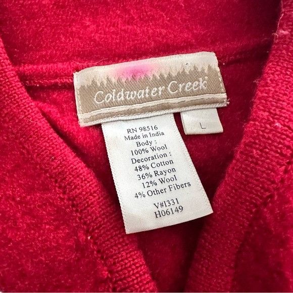 Coldwater Creek Vintage Coldwater Creek 100% Wool Zip Up Cabin Chic Moose Sw Size L / US 10 / IT 46 - 4 Thumbnail