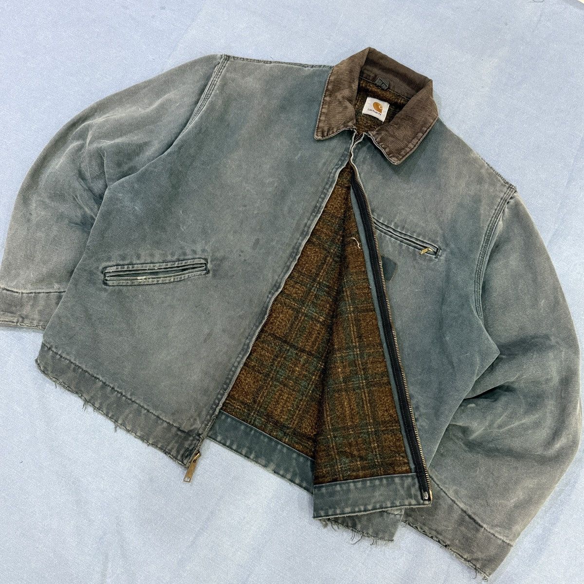 Carhartt 90s Rare💥 Sun Faded Carhartt HTG Detroit Jacket Size US L / EU 52-54 / 3 - 9 Thumbnail