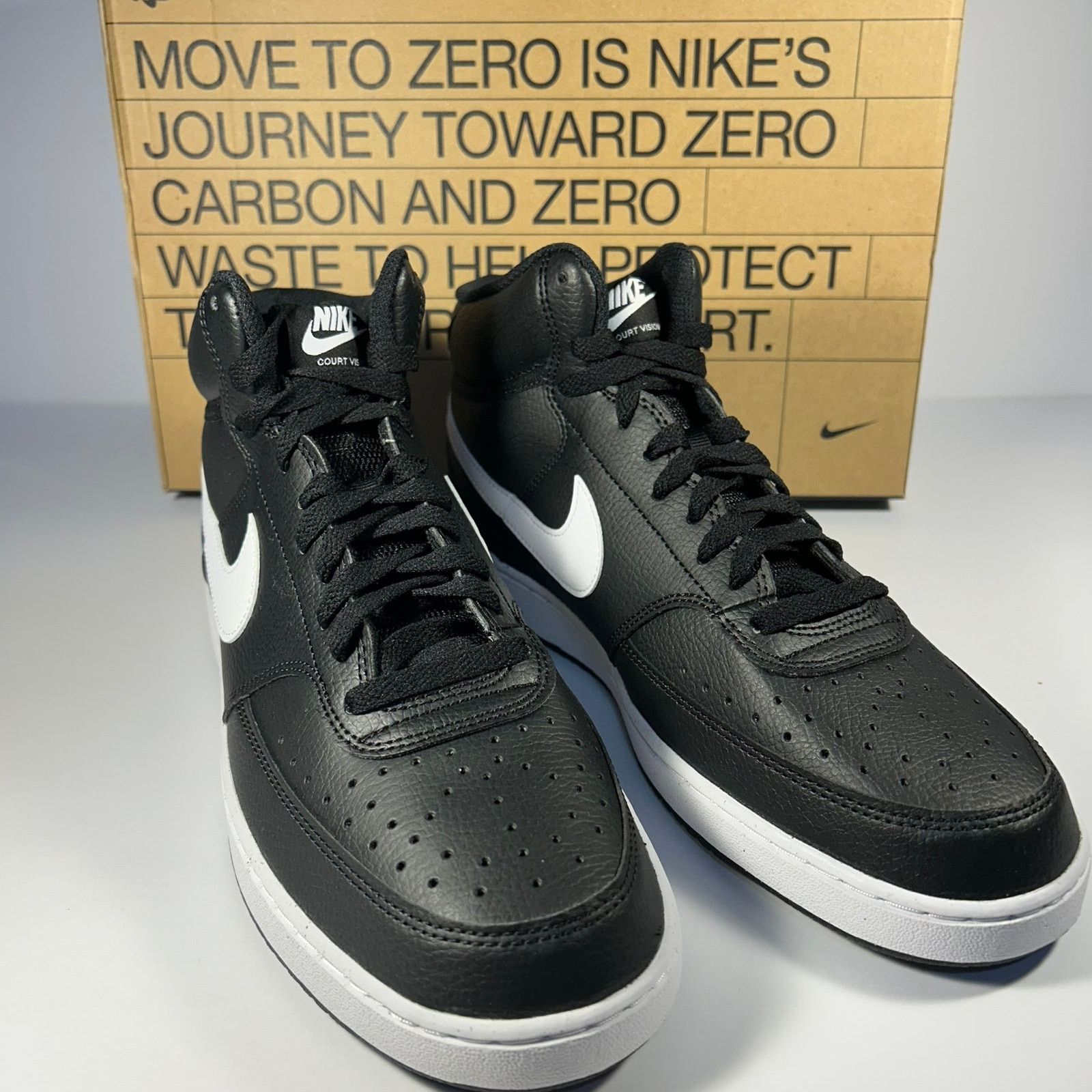 Nike Nike Court Vision Mid Next Nature Black/White Size 11.5 Size US 11.5 / EU 44-45 - 3 Thumbnail
