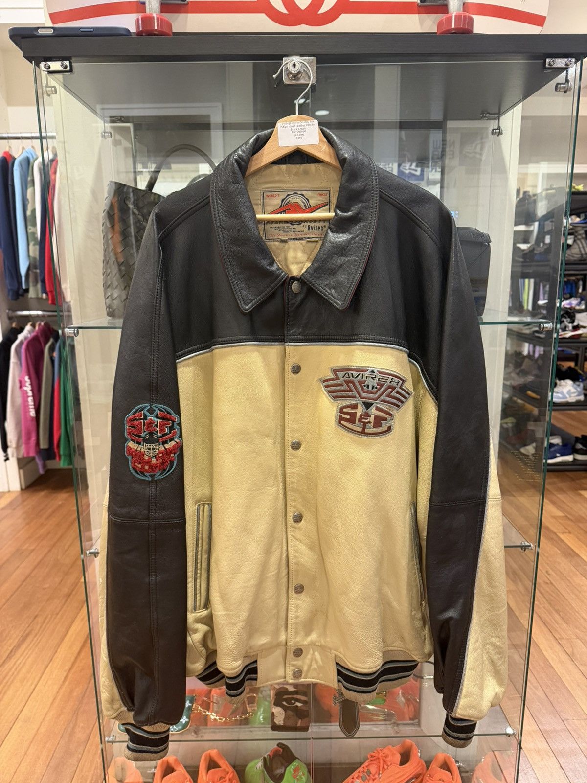 Avirex Vintage Avirex Snuk & Fox Indian Head Leather Varsity (5XL) Size US XXL / EU 58 / 5 - 1 Thumbnail
