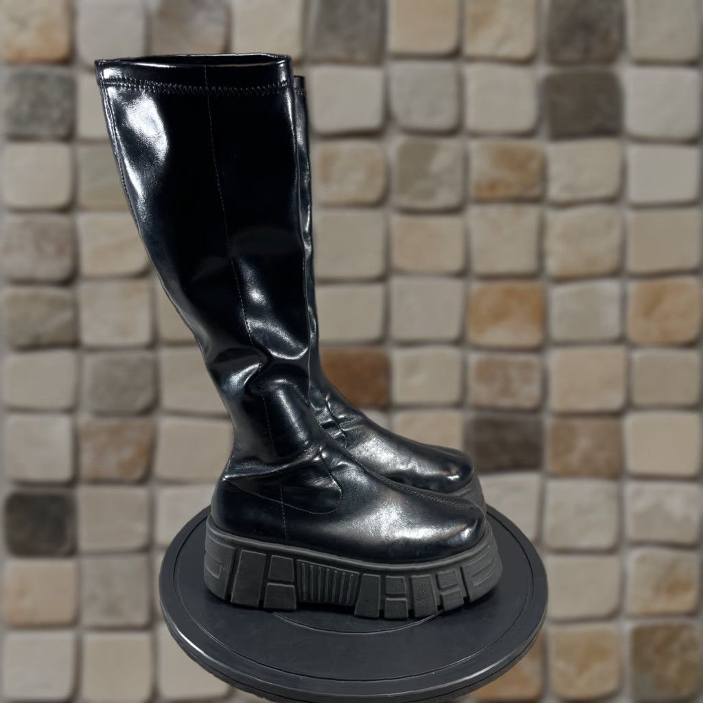 VINTAGE ASOS Copenhagen Leather Knee High Boots Womens Size