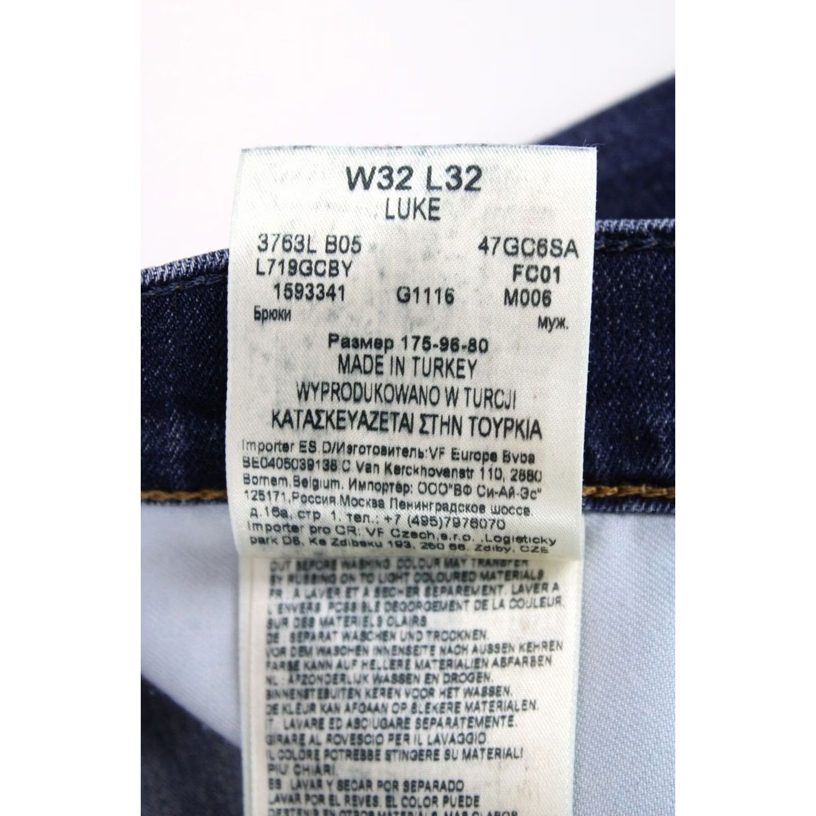 Lee LEE Luke Jeans Slim Fit Blue Denim Pants W32/L32 Men's Size US 32 / EU 48 - 7 Thumbnail