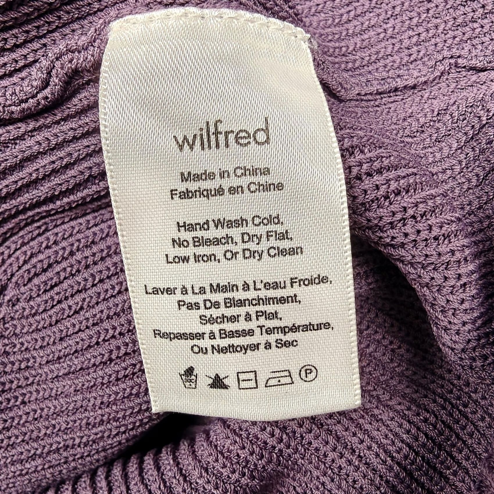 Vintage Wilfred Sweater Dress Womens S Purple Knit Sleeveless Mini Fall Winter Ribbed Clothing Shirt? Size S / US 4 / IT 40 - 5 Thumbnail