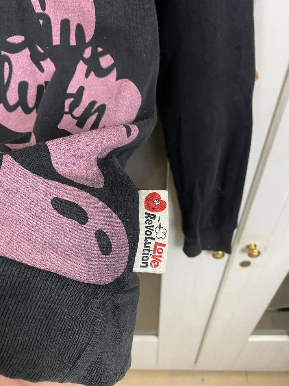Angel Blue Vintage Love Revolution Hoodies Black Pullover Size US M / EU 48-50 / 2 - 6 Thumbnail