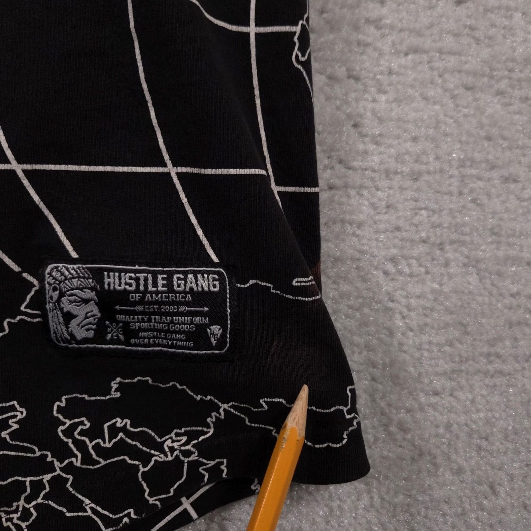 Vintage VINTAGE Hustle Gang Shirt Mens 4XL Black World Map Allover Graphic Patch Streetwear Size US XXL / EU 58 / 5 - 6 Thumbnail