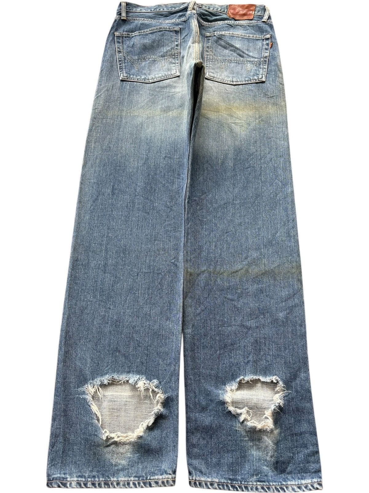 Edwin Vintage Edwin 505X Selvedge Faded Distress Baggy Jeans Size US 34 / EU 50 - 2 Thumbnail