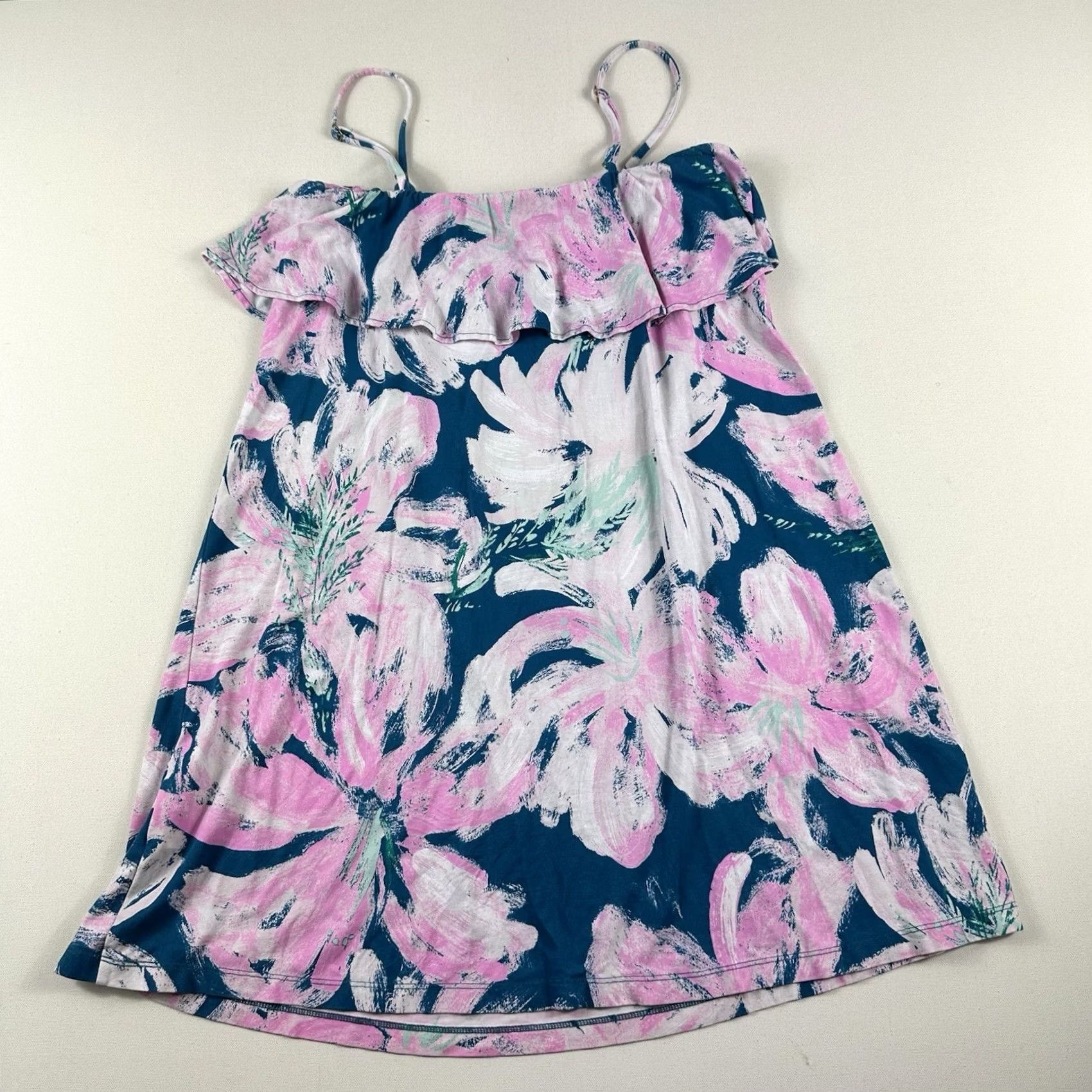 Lilly Pulitzer Lilly Pulitzer Annastasha Dress Tidal Wave Pans Garden Womens Small S Spaghetti Strap Shift Floral Tidal Wave/ Multi Size S / US 4 / IT 40 - 2 Thumbnail