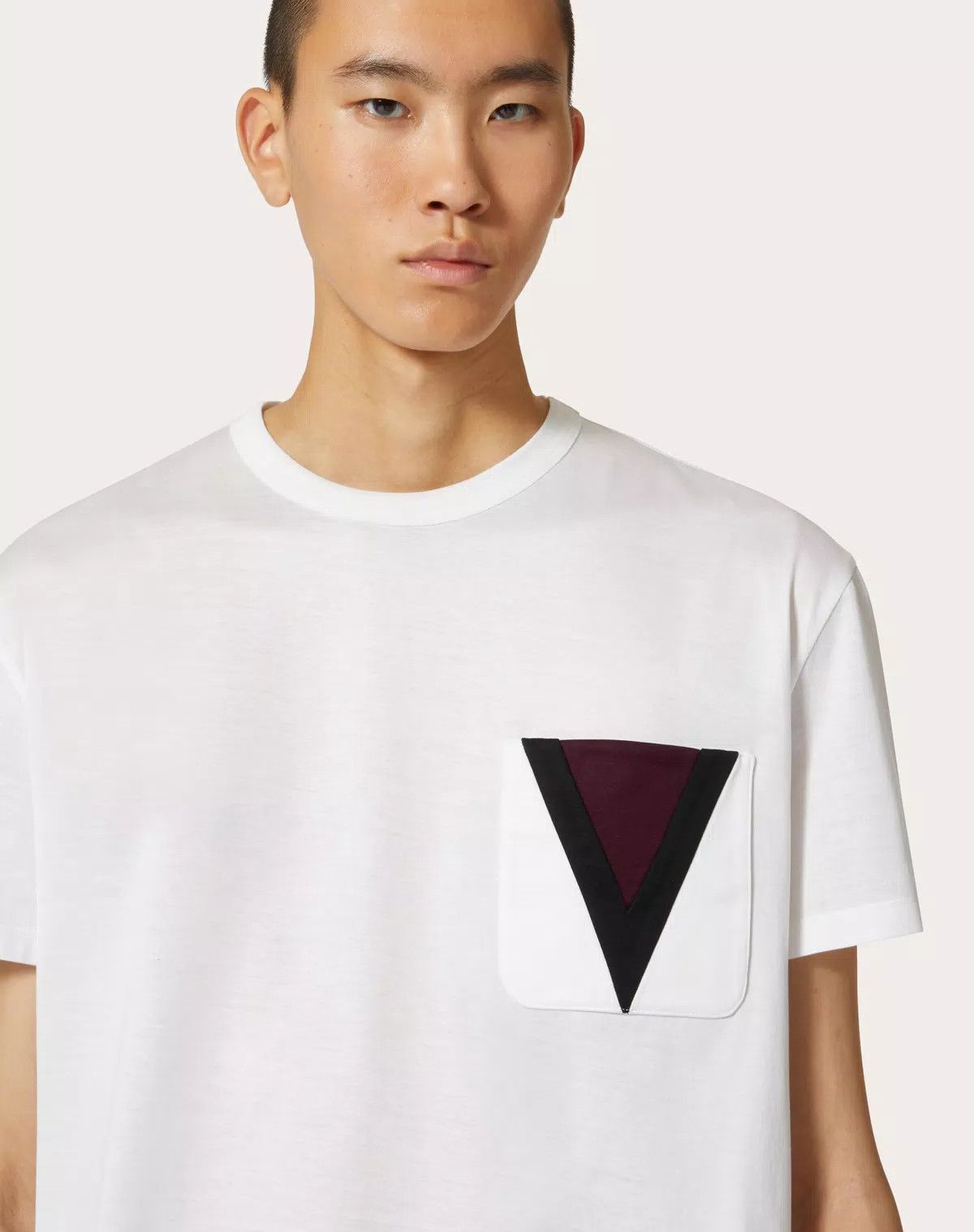 Valentino oc11z0625 Cotton T-Shirt With Inlaid Detail in White Size US S / EU 44-46 / 1 - 7 Thumbnail
