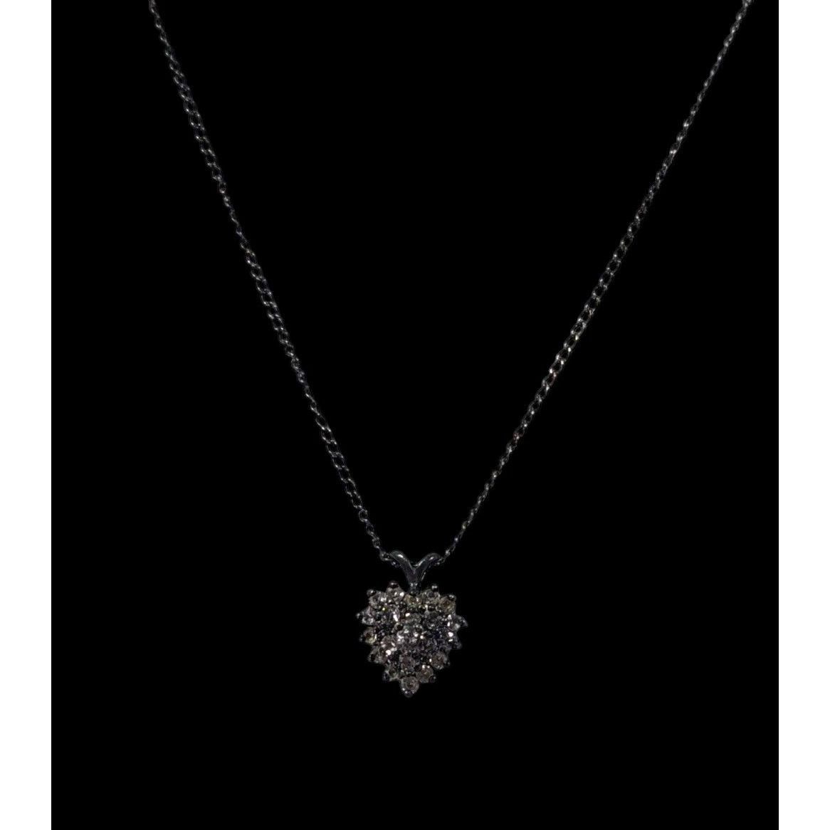 Other Romantic Goth Minimalist Rhinestone Heart Necklace Size ONE SIZE - 2 Thumbnail