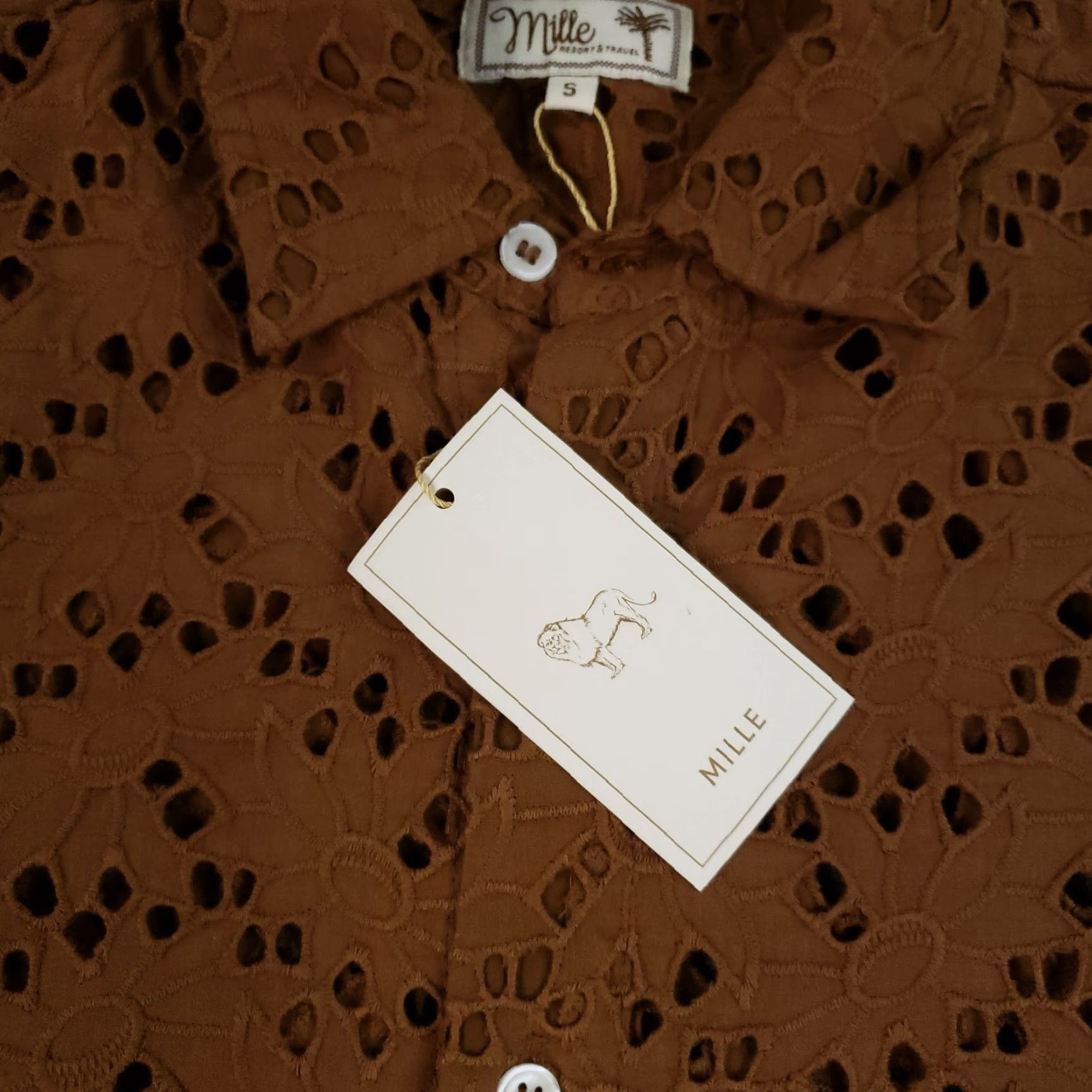 Vintage Mille Resort & Travel Button-Up Shirt Women Small Brown Long Sleeve Embroidered Size S / US 4 / IT 40 - 6 Thumbnail