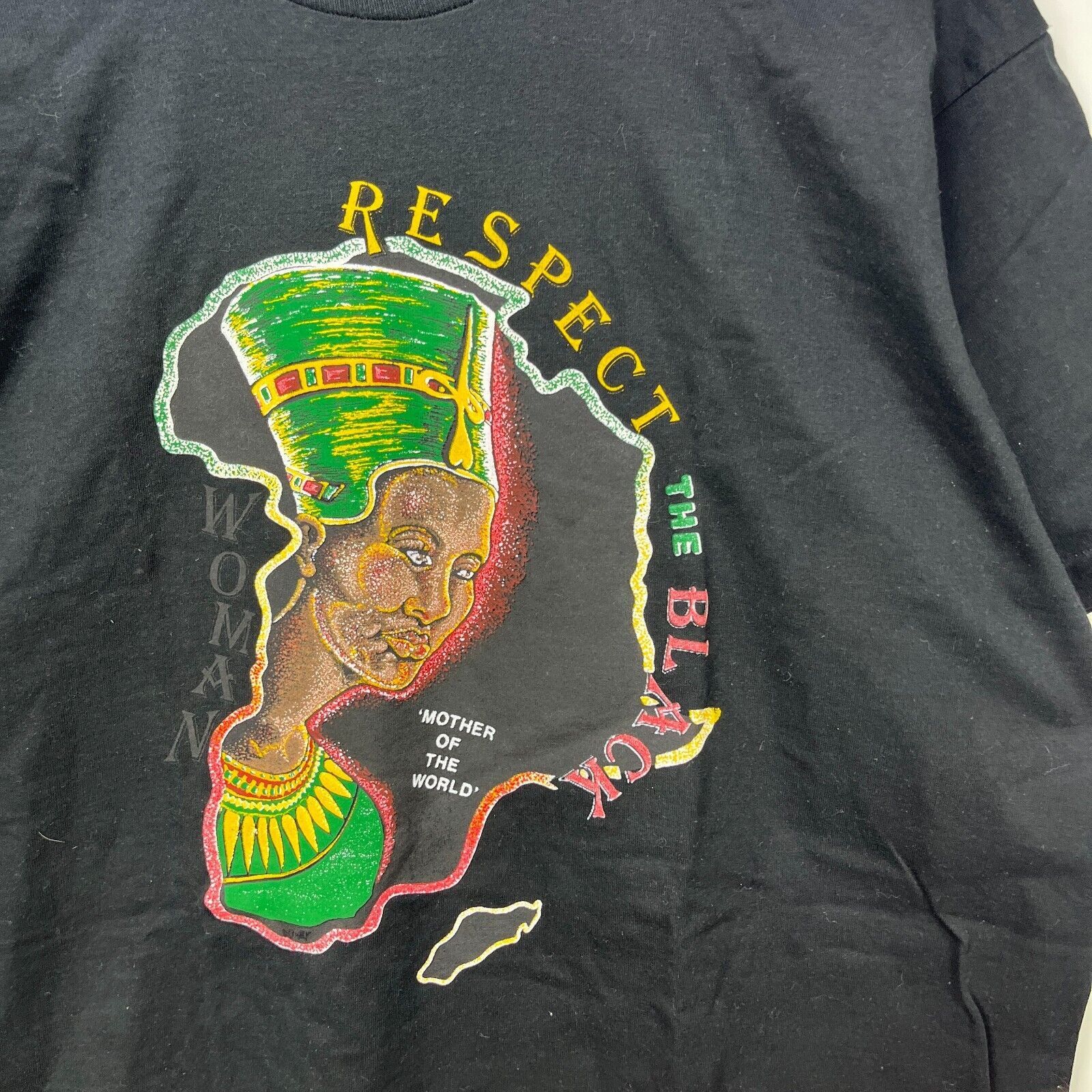 Fruit Of The Loom × Vintage Vintage 90s African Woman Respect The Black Pride T-Shirt XL Size US XL / EU 56 / 4 - 2 Thumbnail