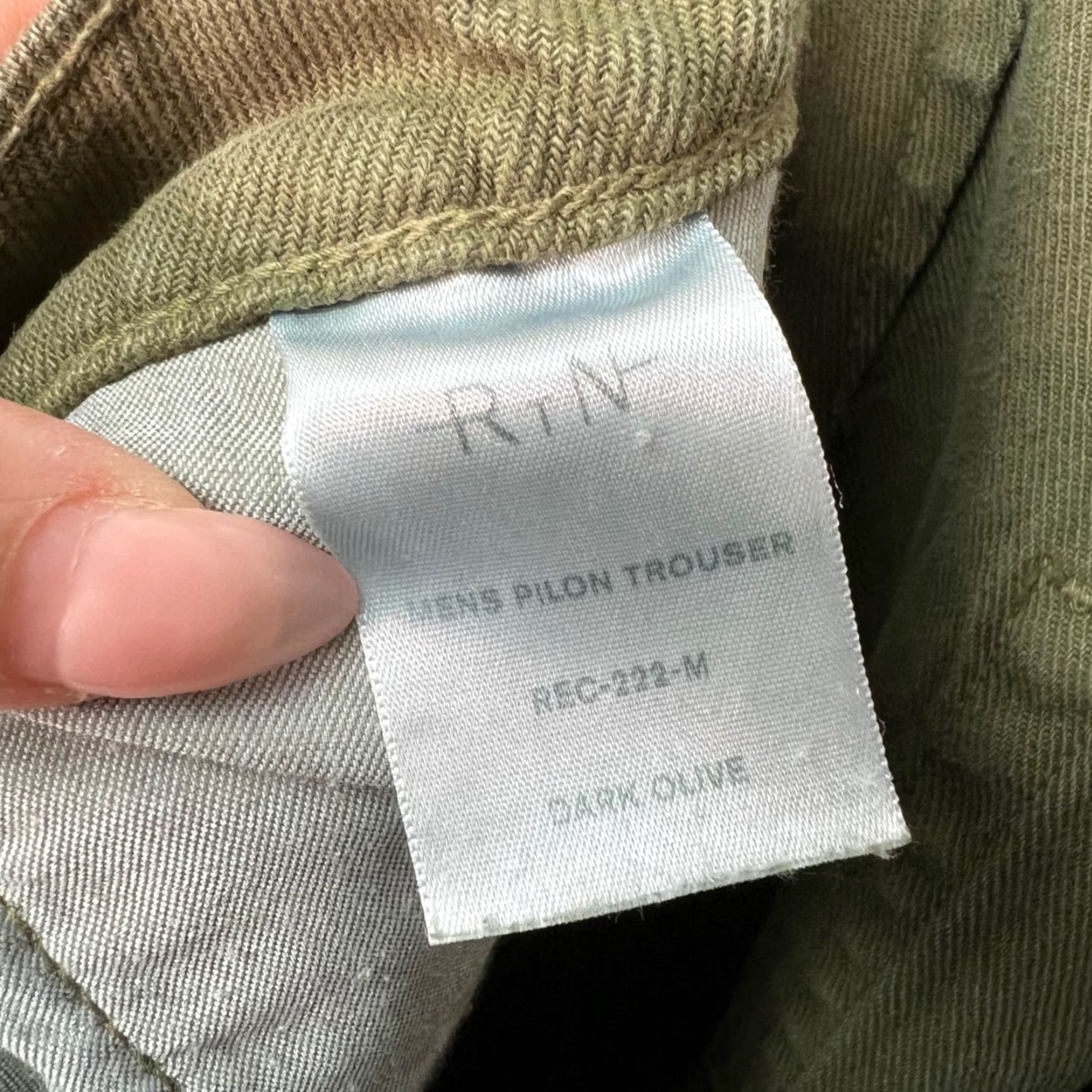 Olive Road To Nowhere Mens Pants 33 Dark Olive Green Recycled Cotton Chino Flat Front Straight Leg Size US 33 - 4 Thumbnail