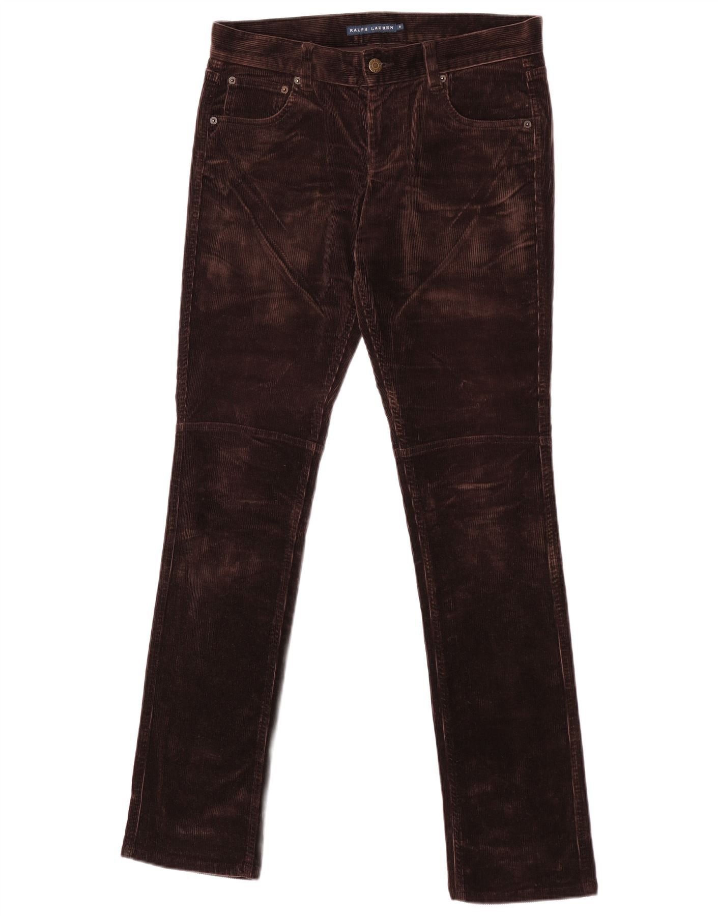 Ralph Lauren Womens Slim Corduroy Trousers US 8 Medium W29 L34 Brown Cott Size 27" / US 4 / IT 40 - 1 Thumbnail