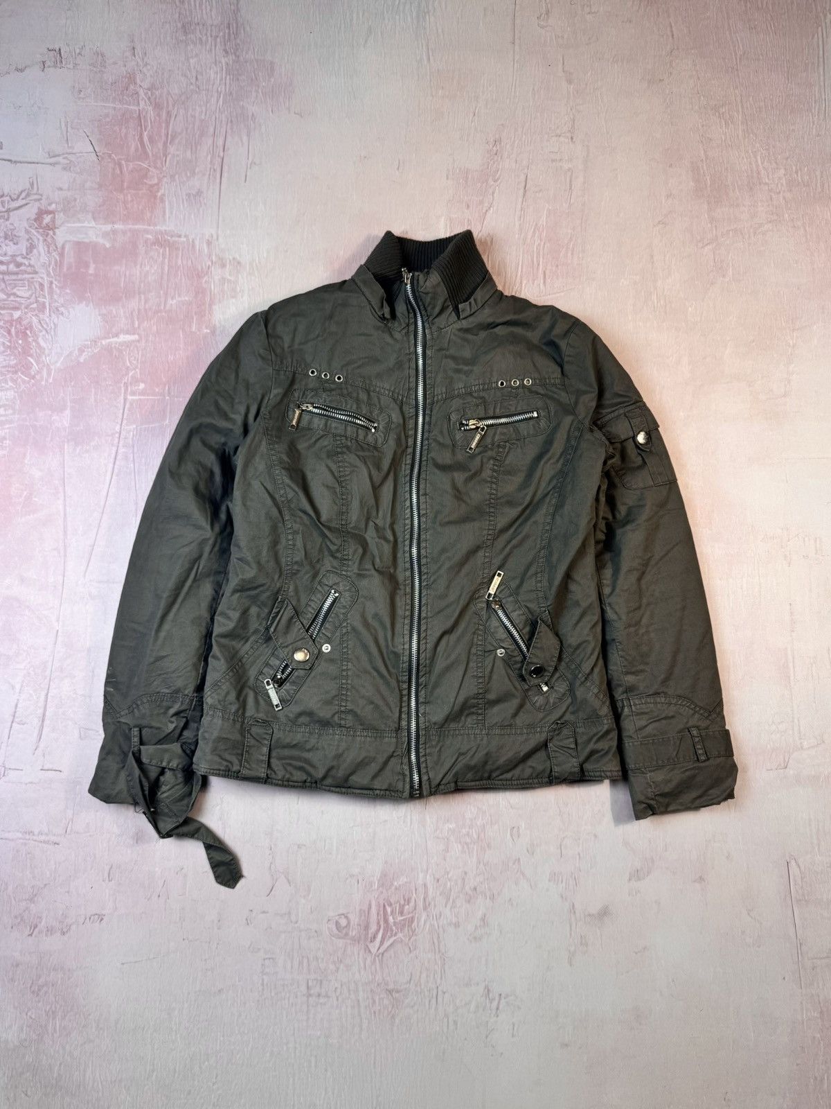 Pre-owned Avant Garde 00s Hearsay Multipocket Archival  Style Jacket In Khaki Green