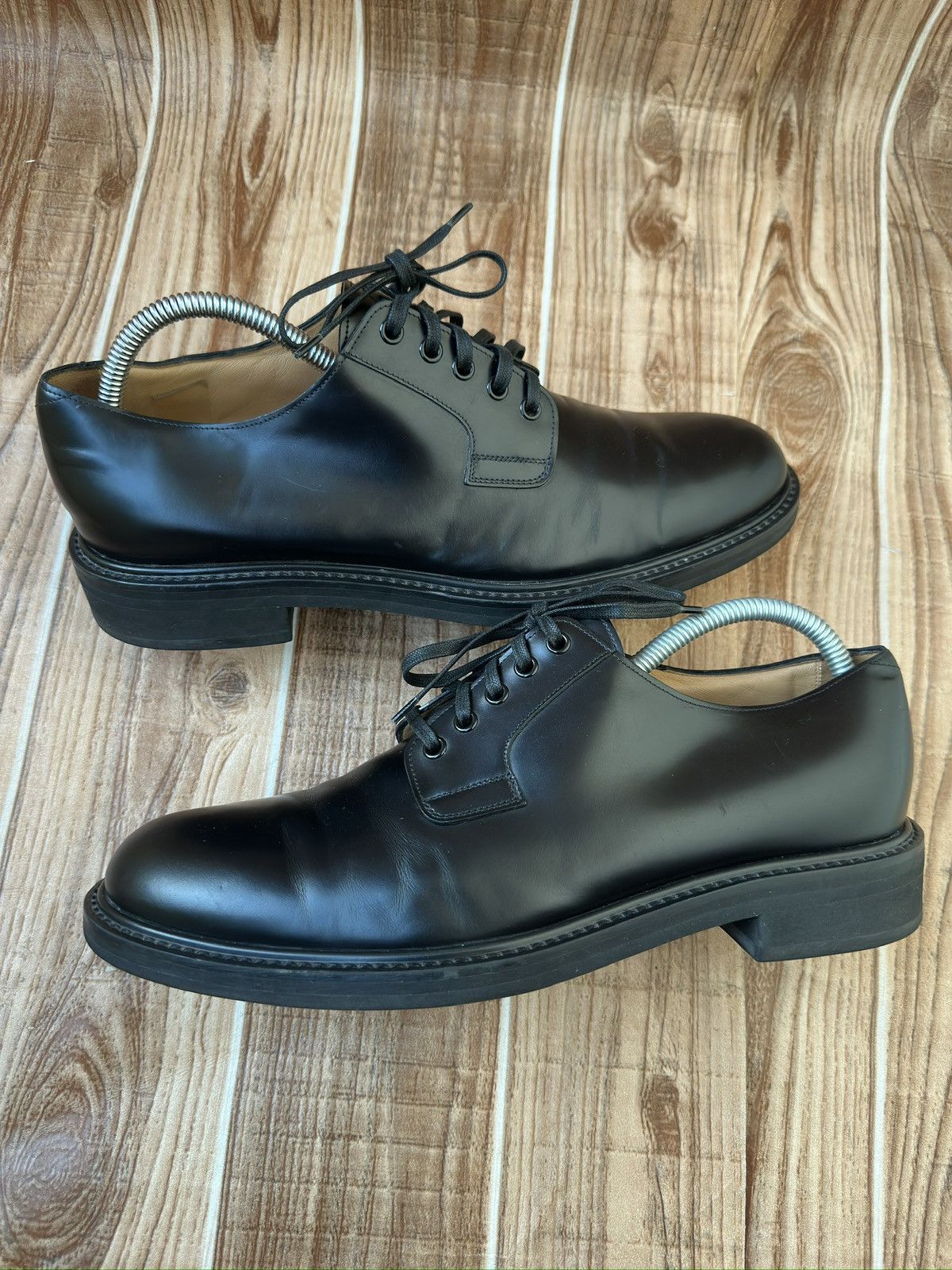 Louis Vuitton Louis Vuitton Black Leather Lace Up Derby Oxfords Size US 9 / EU 42 - 8 Thumbnail