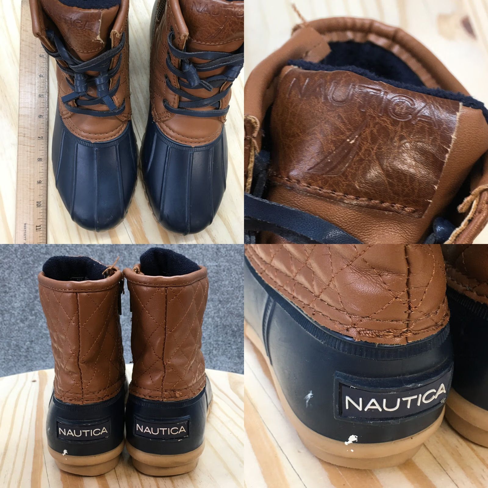 Nautica Nautica Duck Boots Womens 8 Dorsay Lace Up Ankle Top Brown Faux Leather Boot Mens? Size M / US 6-8 / IT 42-44 - 9 Thumbnail