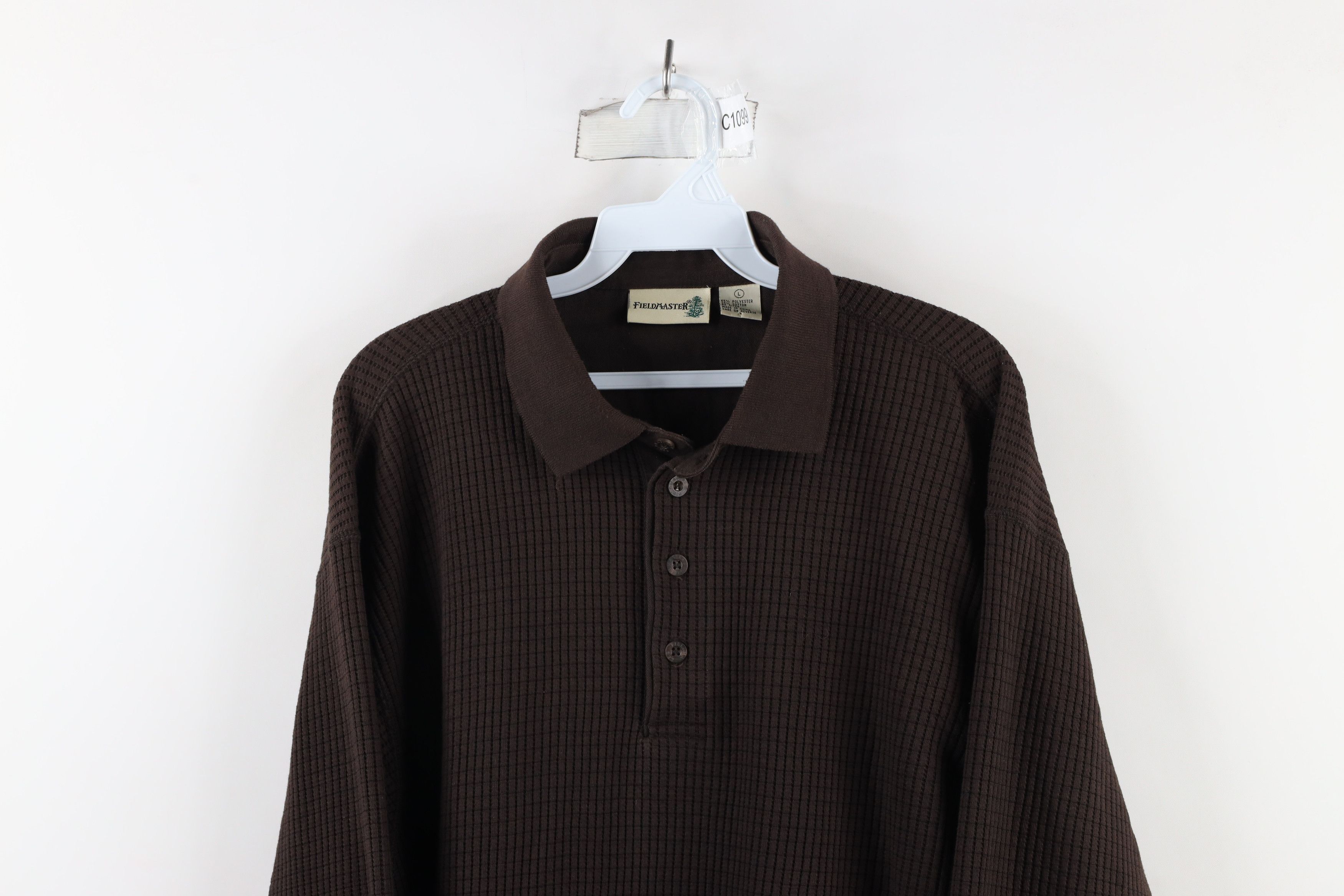 Vintage Vintage 90s Streetwear Knit Long Sleeve Rugby Polo Brown Size US L / EU 52-54 / 3 - 2 Thumbnail