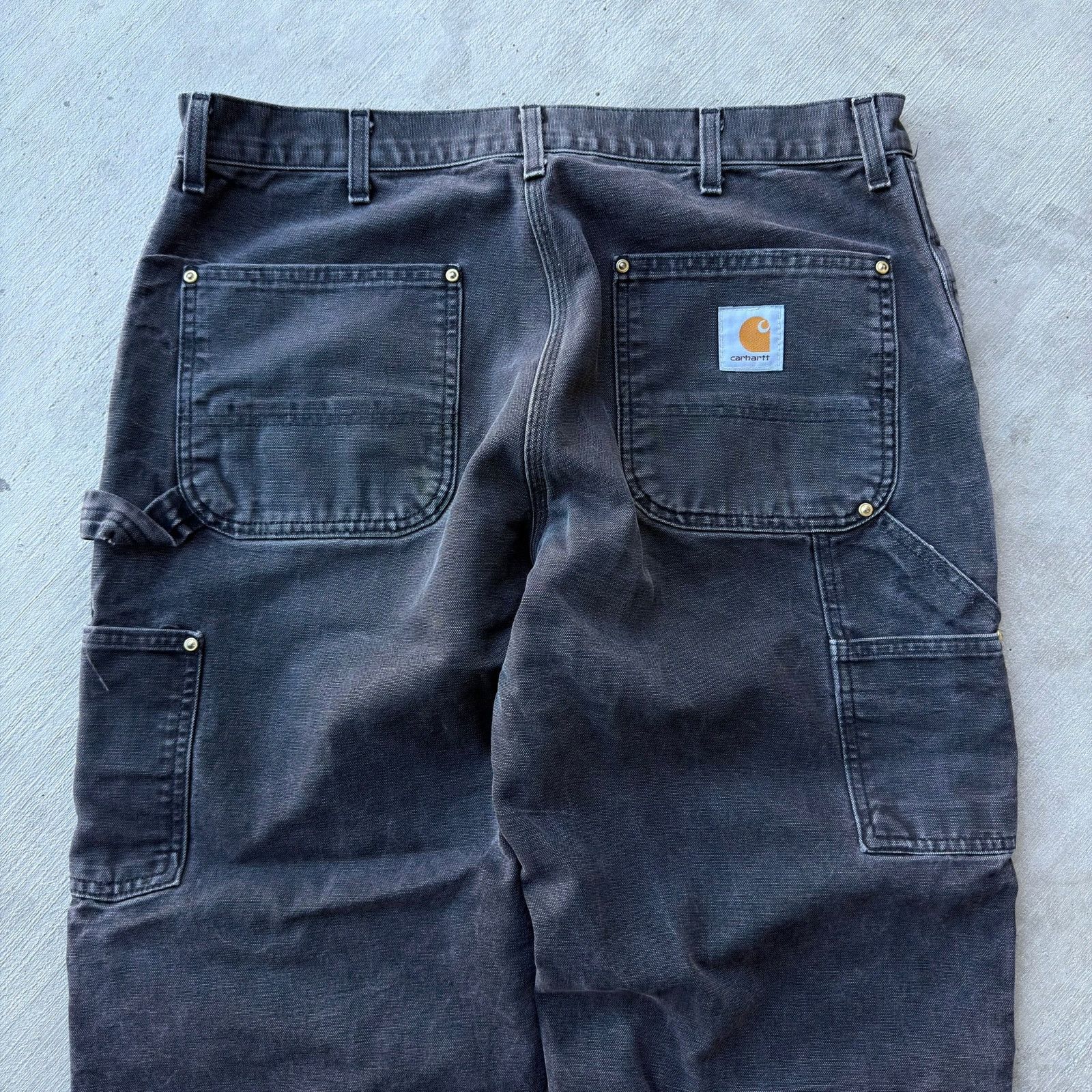 Carhartt × Vintage Carhartt faded black double knee work wear carpenter pants Size US 35 - 5 Thumbnail
