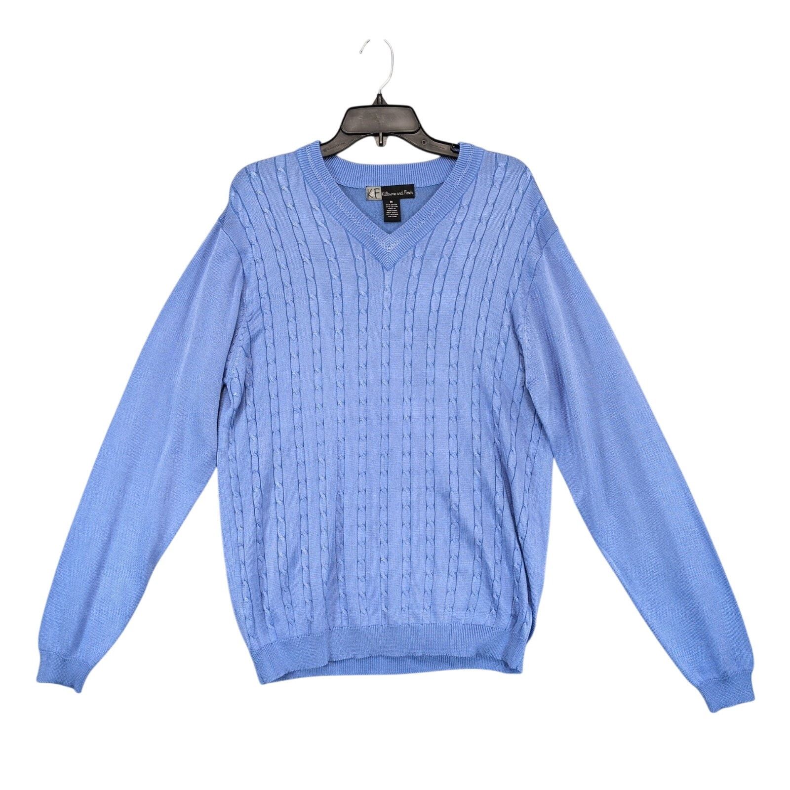 Vintage Kilburne & Finch Cable Knit Lightweight V-Neck Sweater M Size US M / EU 48-50 / 2 - 1 Thumbnail