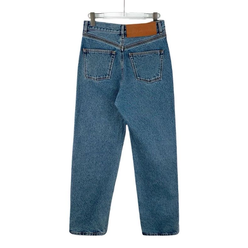 Loewe LOEWE Blue logo embroidered cotton casual jeans Size 25" / US 0 / IT 36 - 2 Thumbnail