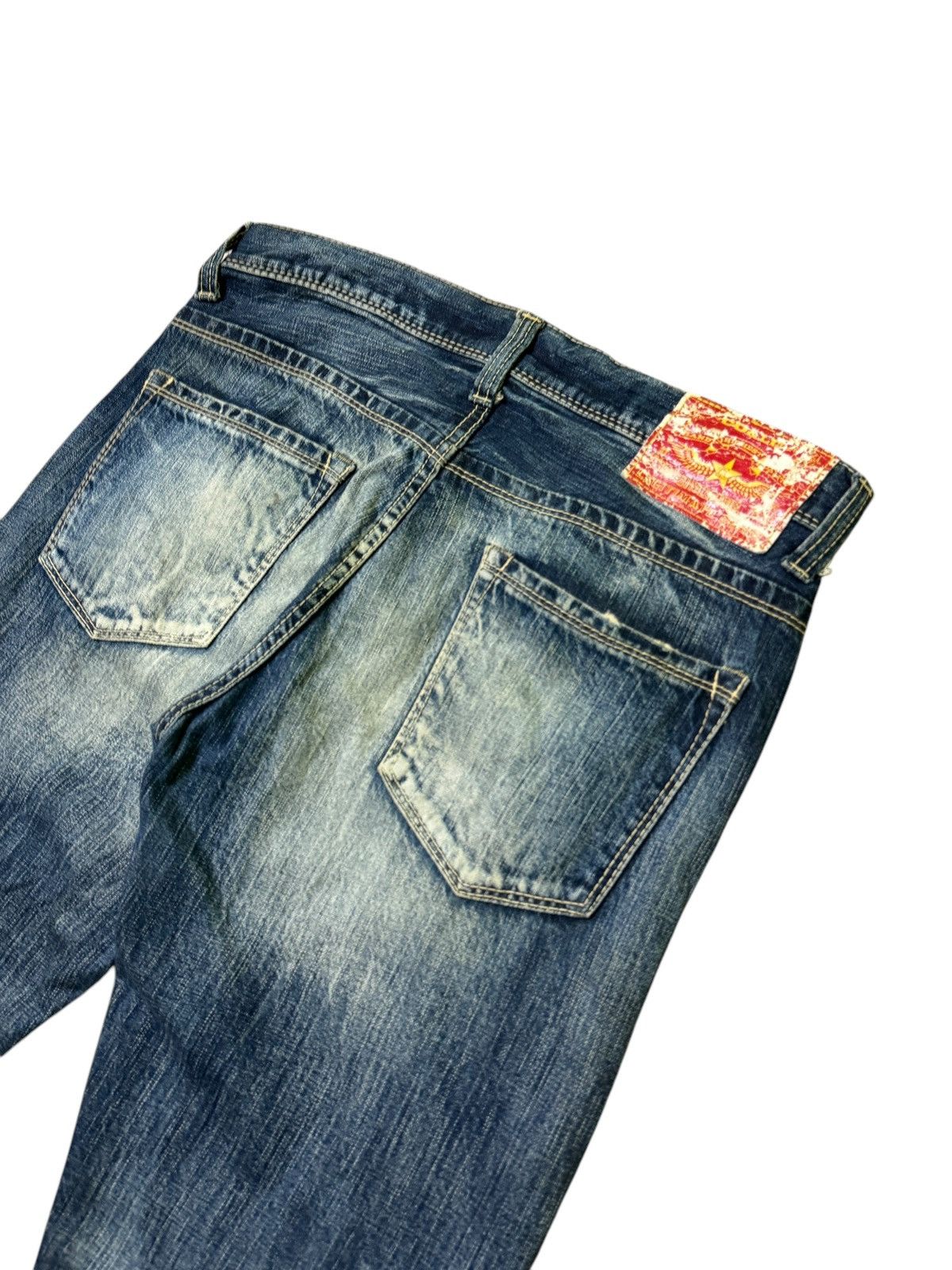 Hysteric Glamour Japanese Co & Lu Embroidered Acid Wash Poem Denim Jeans Size US 32 / EU 48 - 13 Thumbnail