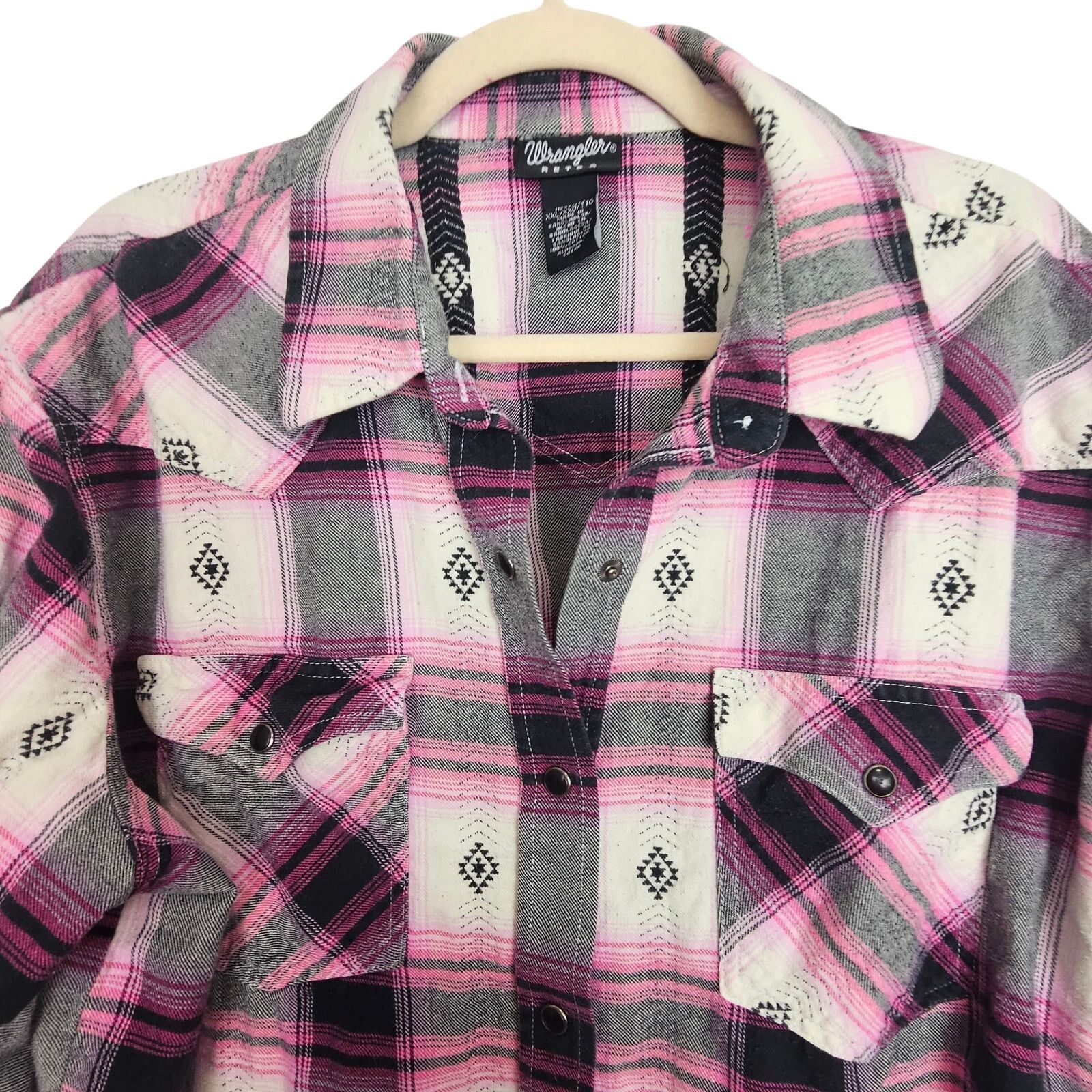 Wrangler Wrangler Retro Womens Plaid Western Flannel Shirt Sz XXL Size XXL / US 16-18 / IT 52-54 - 2 Thumbnail