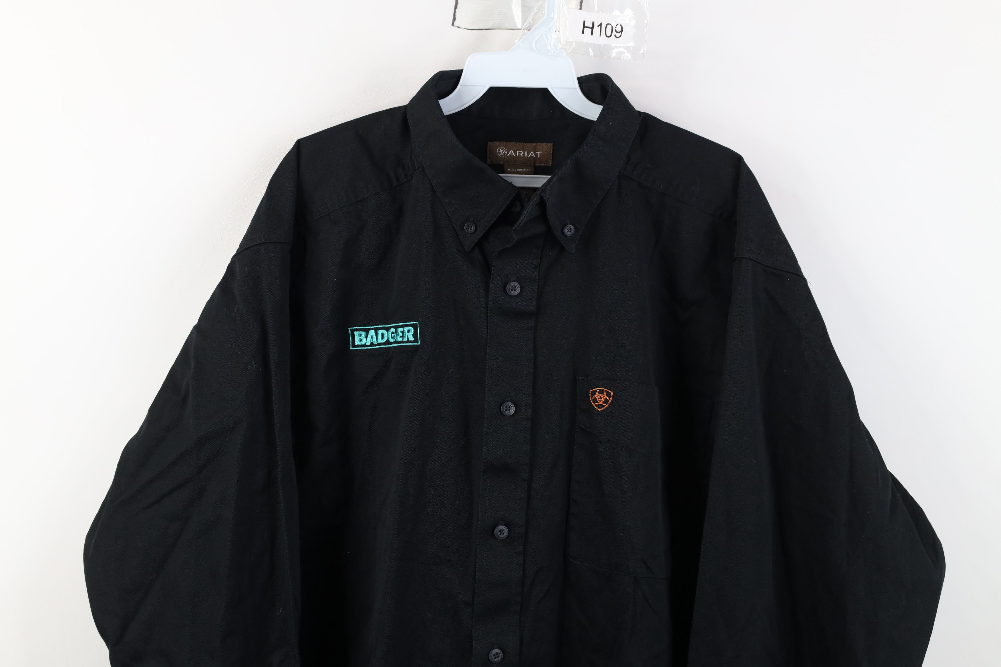 Ariat Ariat Heavyweight Collared Button Down Shirt Workwear Black Size US XL / EU 56 / 4 - 2 Thumbnail
