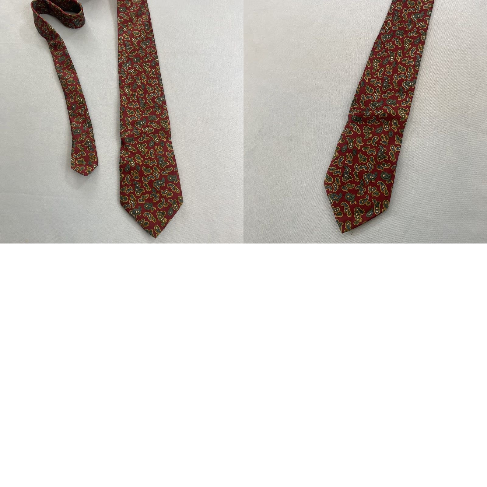 Vintage VINTAGE Italian Silk Neck Tie Paisley Red Green Yellow 3.5x56 USA Classic Necktie Men's Tie Size ONE SIZE - 11 Thumbnail