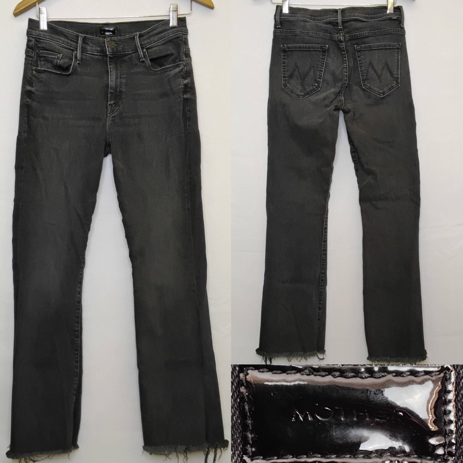 MOTHER Mother The Weekender Fray Jean Women's 28x30 Black Dark Wash Size 28" / US 6 / IT 42 - 1 Thumbnail