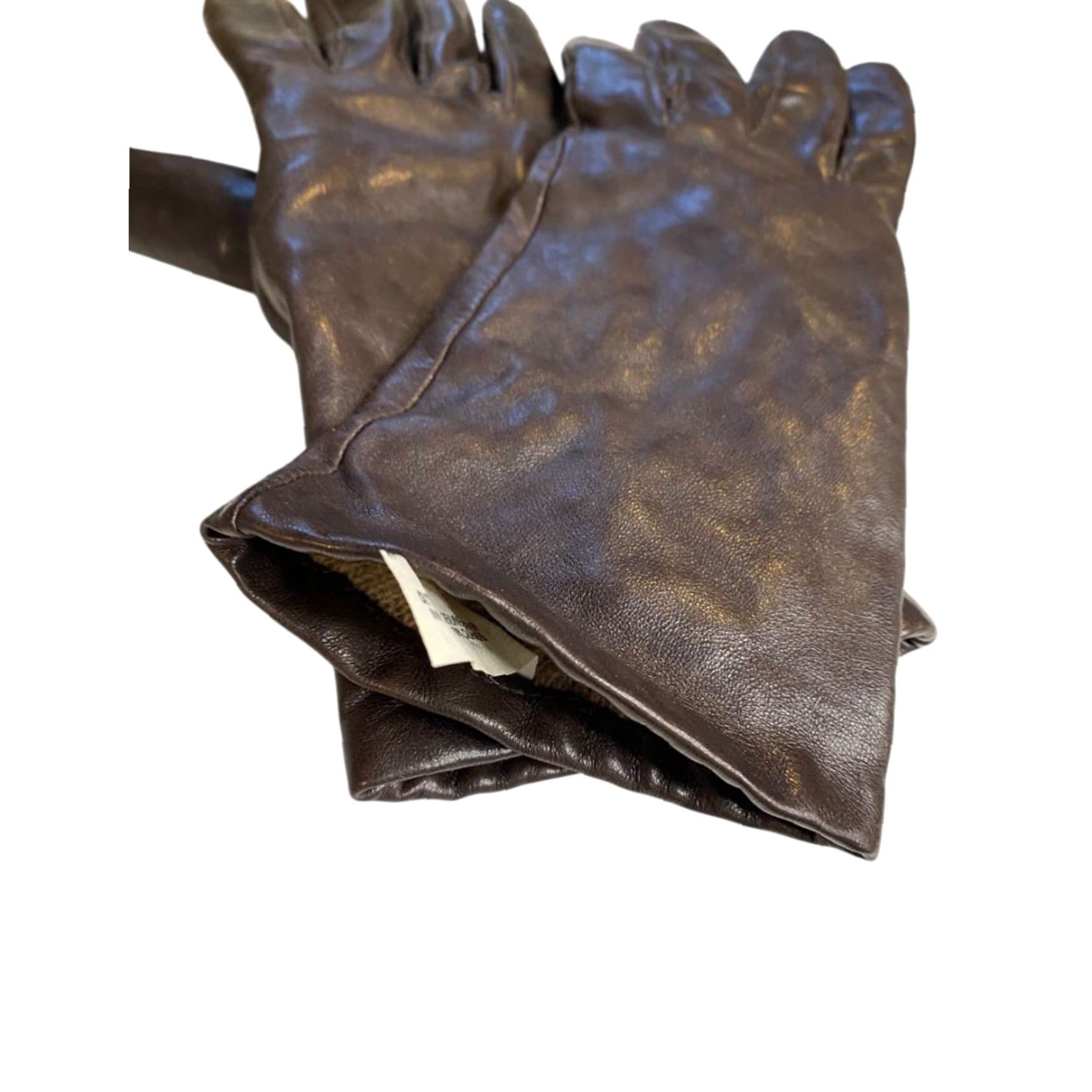 Vintage VINTAGE Isotoner Womens Gloves Leather Cashmere Lined Brown Size 7.5 Women's Gloves Brown Leather Cashmere Lined 7.5 Size ONE SIZE - 3 Thumbnail