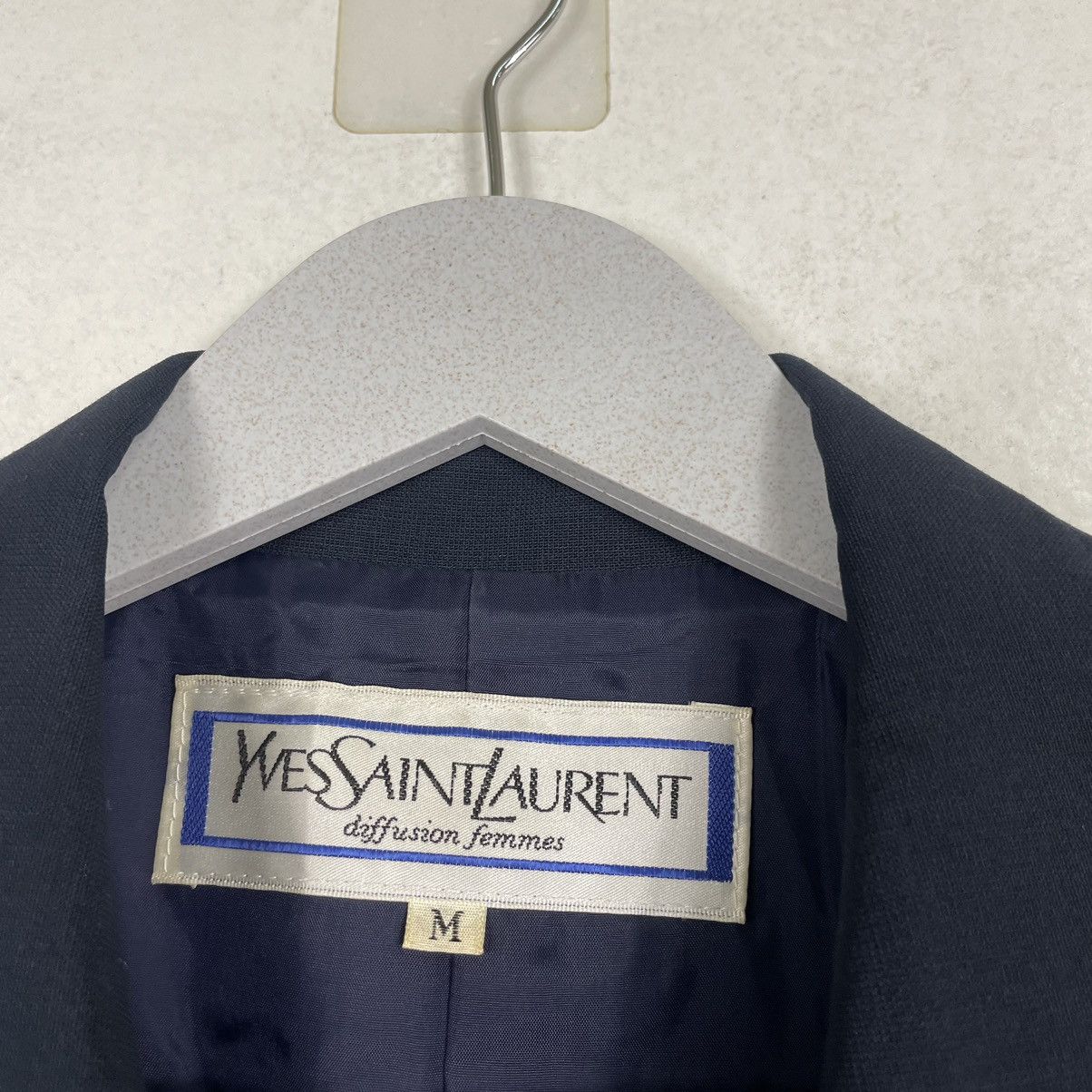 Vintage × Yves Saint Laurent 💥YVES SAINT LAURENT NAVY COAT BLAZER JACKET Size M / US 6-8 / IT 42-44 - 9 Thumbnail