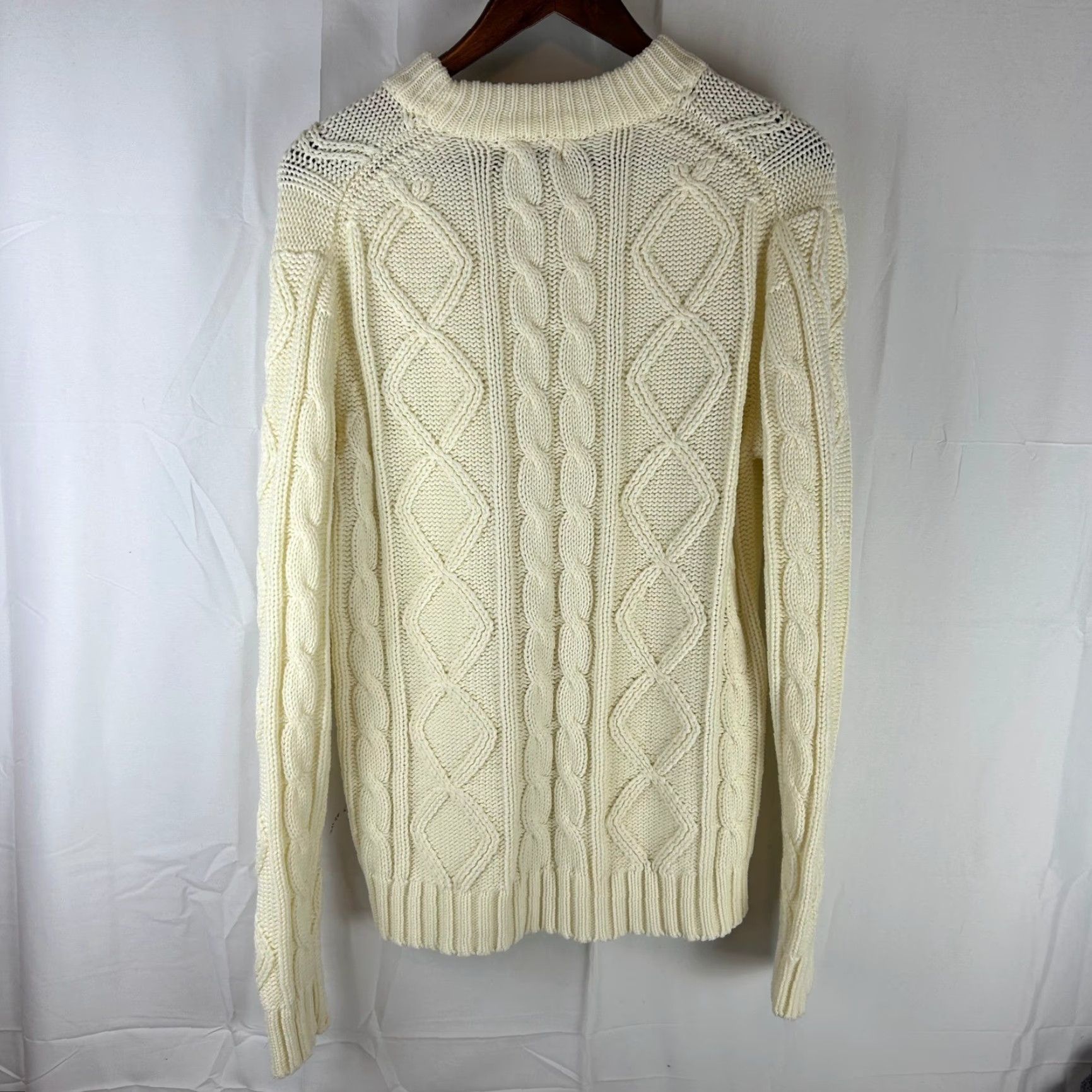 Vintage VINTAGE Kmart Sweater Cable Knit Pullover Mens L Cream Acrylic Diamond Pattern 80s Size L / US 10 / IT 46 - 6 Thumbnail