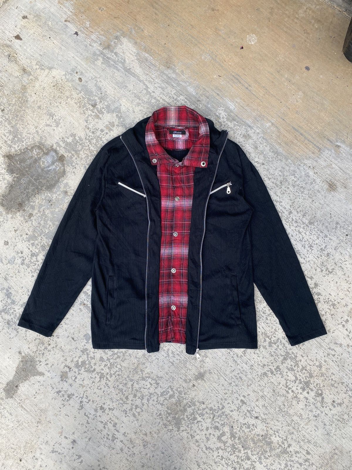 Japanese Brand Dealetti black shadow plaid punk style jacket Size US L / EU 52-54 / 3 - 1 Thumbnail