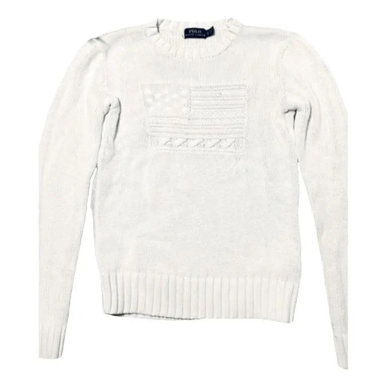 Image of Polo Ralph Laurent Sweater Sweatshirt With Flag White Luxury, Women's (Size XS)