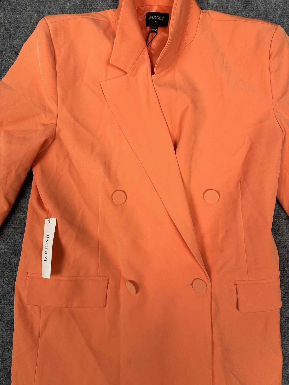 Bardo Bardot Women's Orange Double-Breasted Blazer Jacket Size XS Size XS / US 0-2 / IT 36-38 - 5 Thumbnail