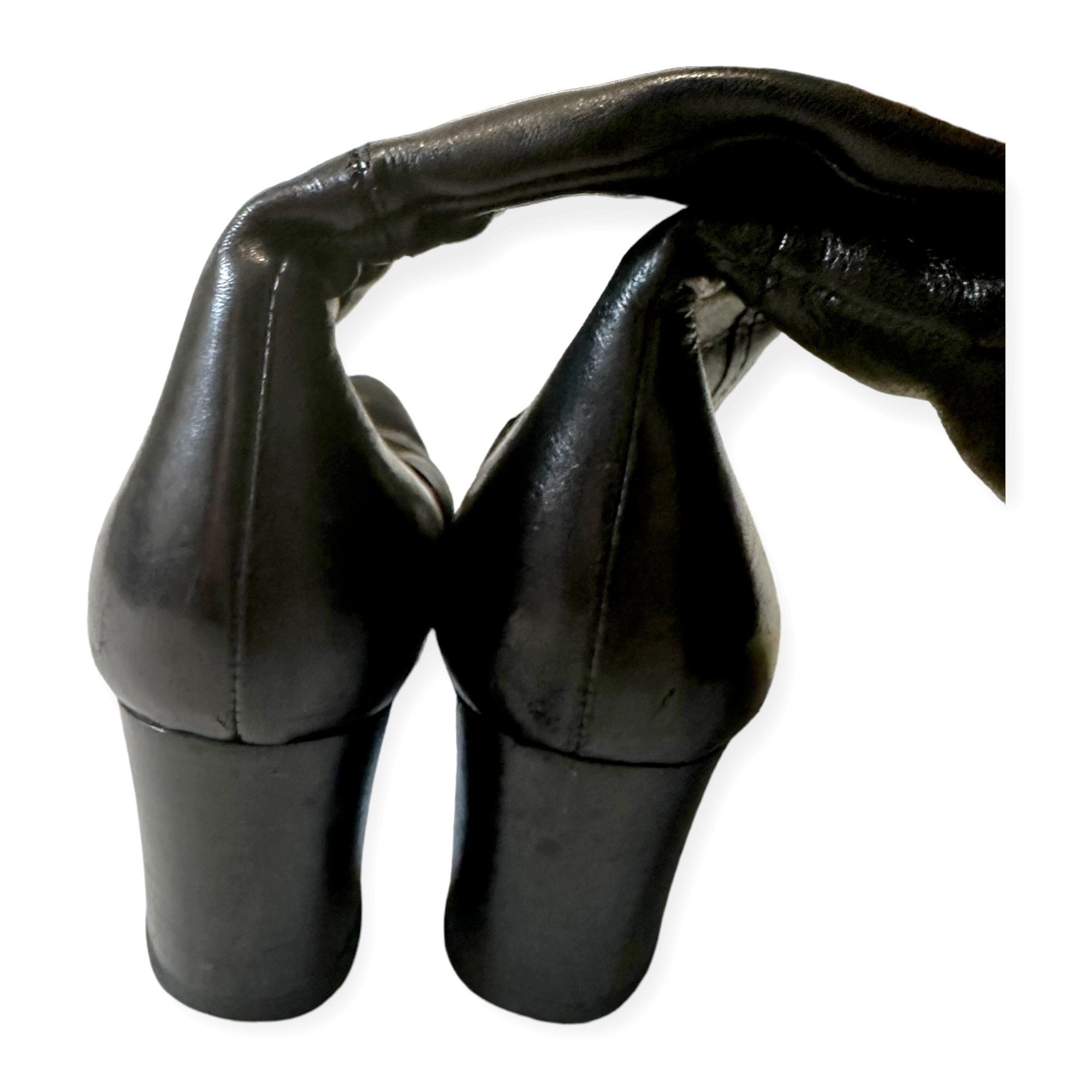 Costume National Vintage Costume National Black Knee high leather boots, Bloc Size US 8.5 / IT 38.5 - 7 Thumbnail