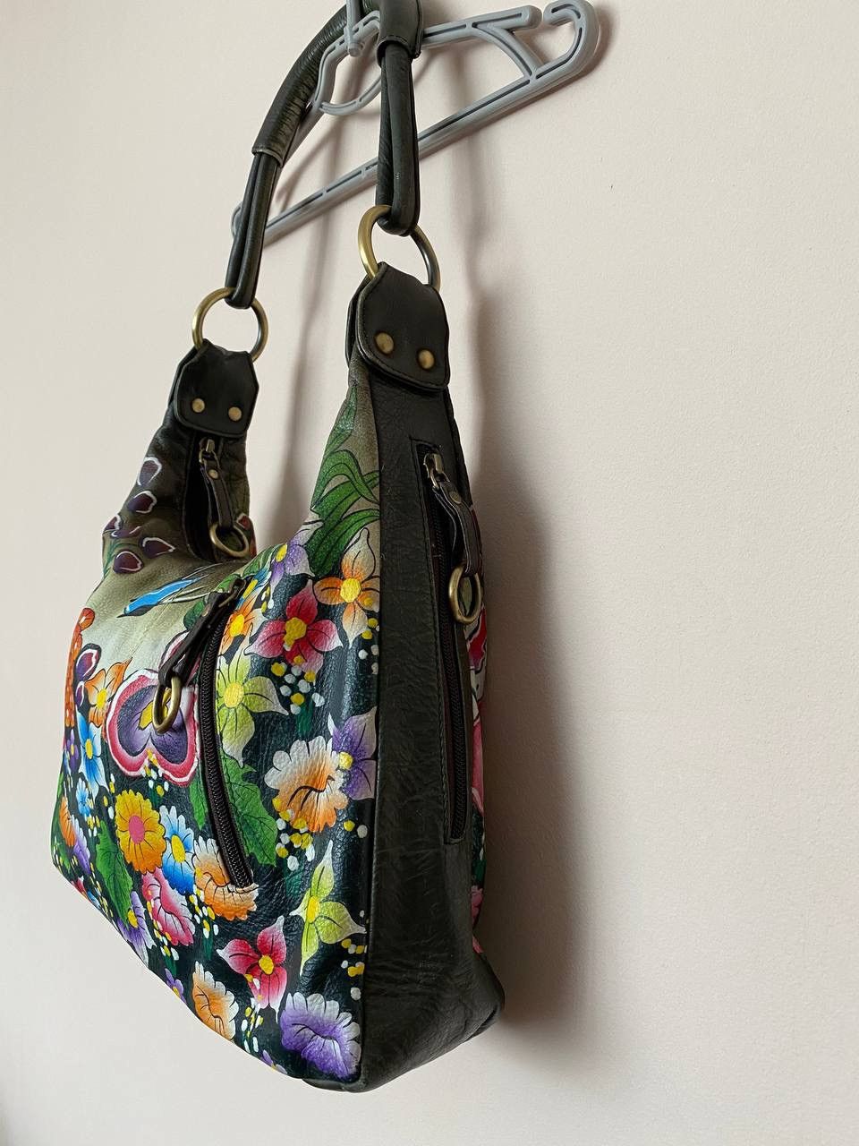 Designer 🔥 MODAPELLE Genuine Leather Floral Peacock Shoulder Bag Size ONE SIZE - 4 Thumbnail