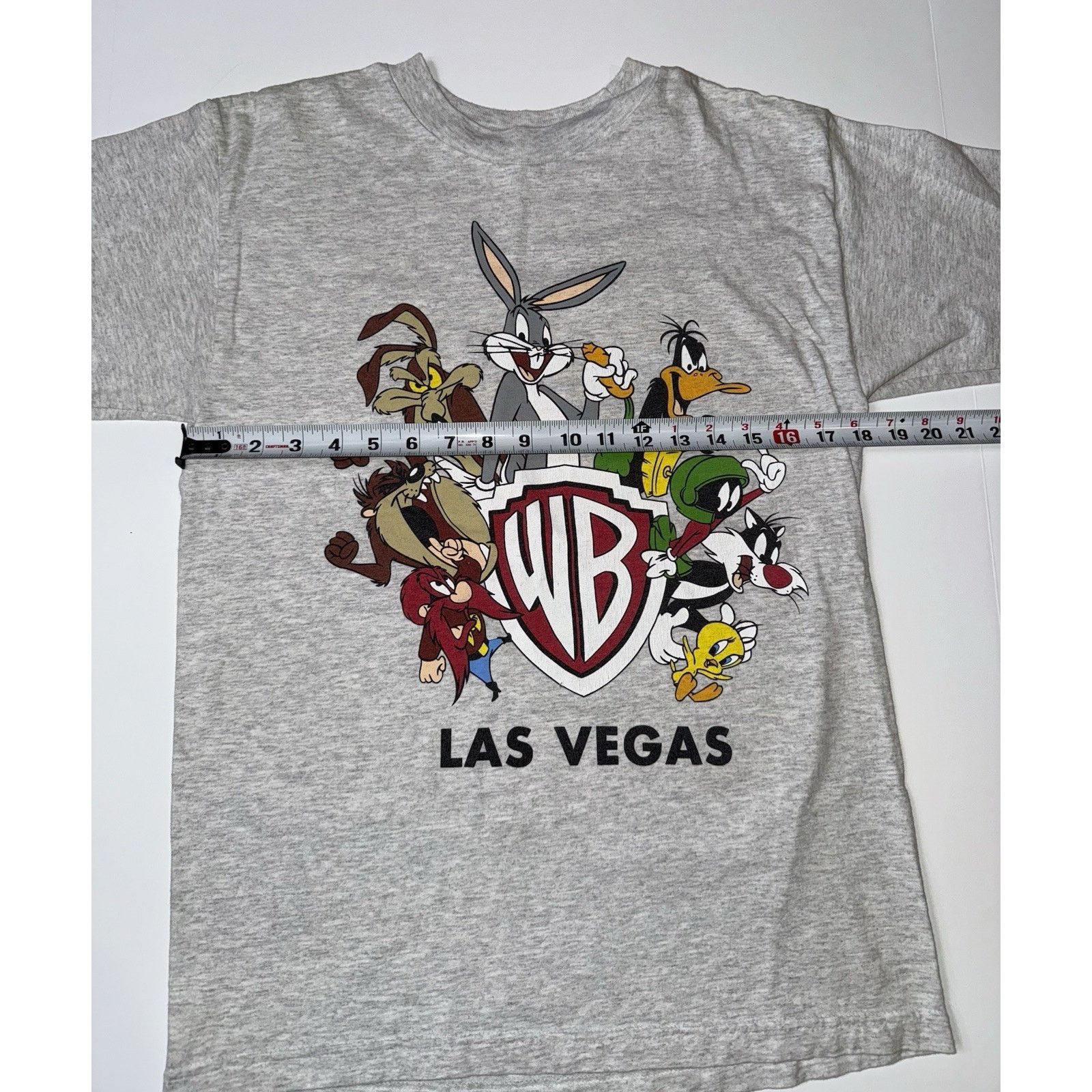 Warner Bros 1995 Warner Bros Looney Tunes Las Vegas USA T-Shirt Grey S Size US S / EU 44-46 / 1 - 2 Thumbnail