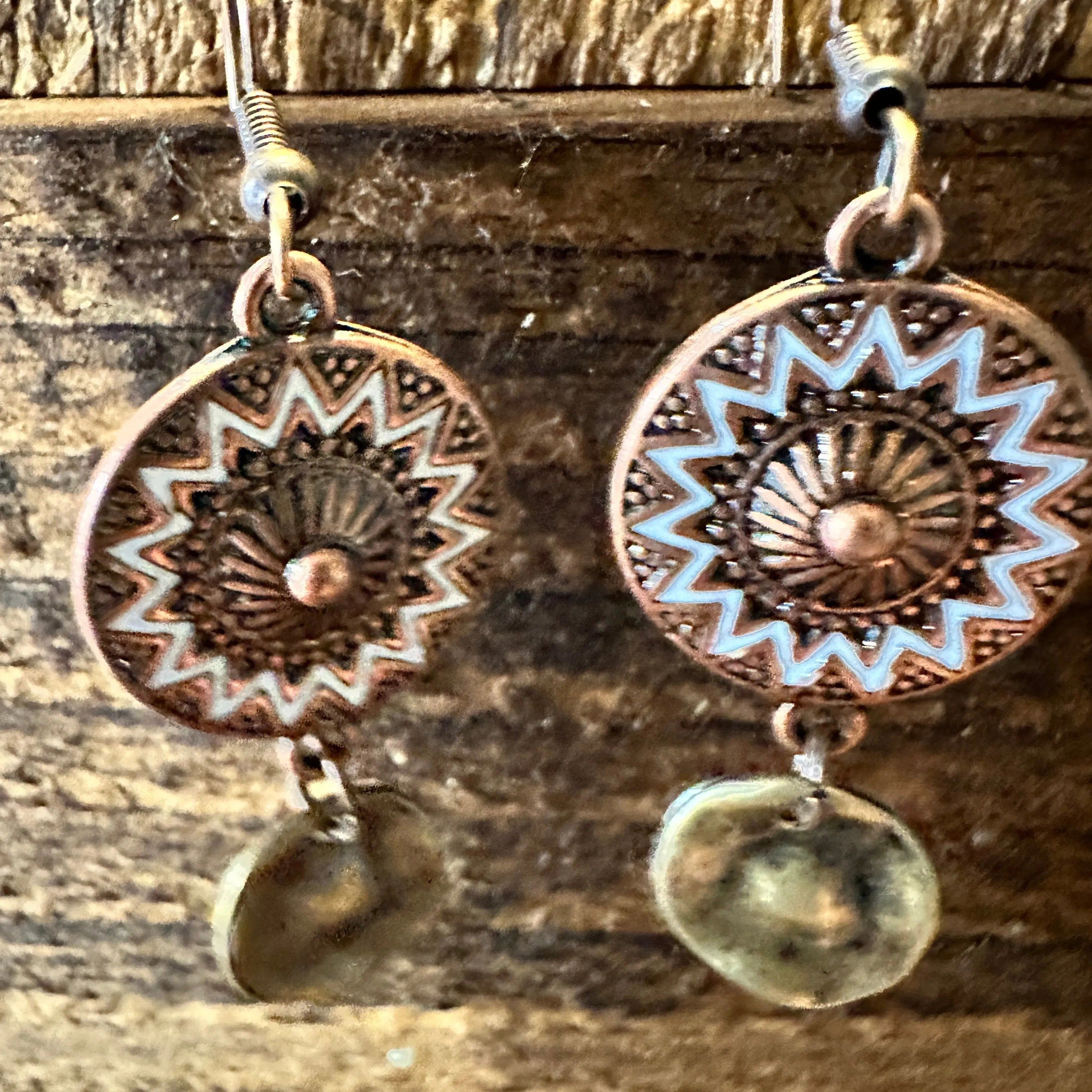 Other Boho Hippie Western Delicate Copper Sunshine Drop Wire Earri Size ONE SIZE - 3 Thumbnail