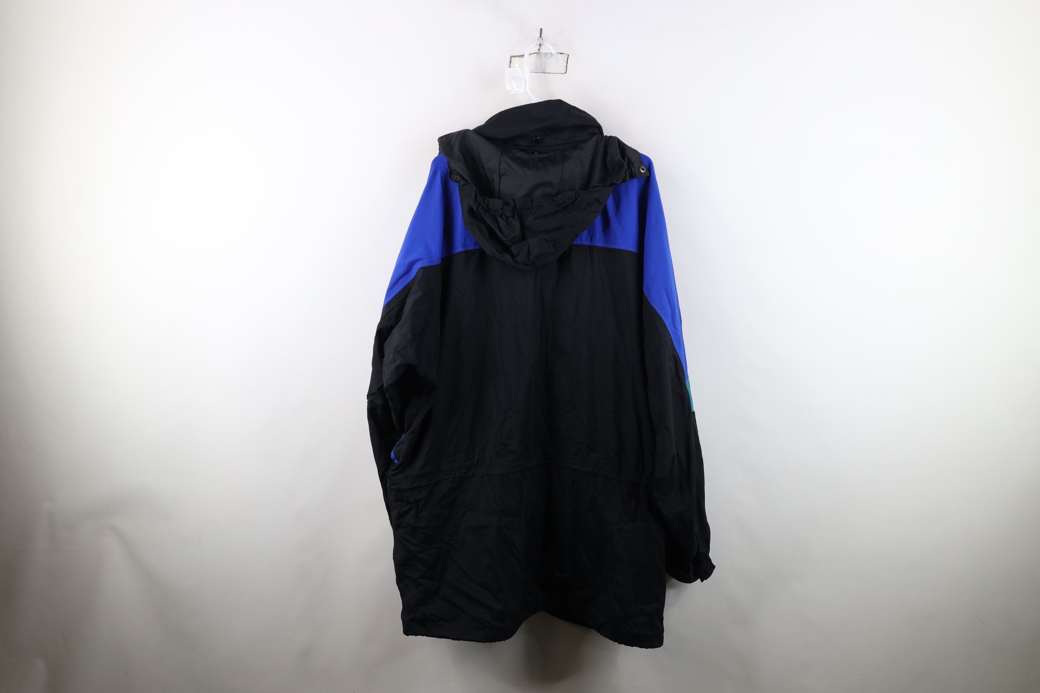 Columbia Vintage 90s Columbia Spell Out Hooded Parka Jacket Black Size US XL / EU 56 / 4 - 14 Thumbnail