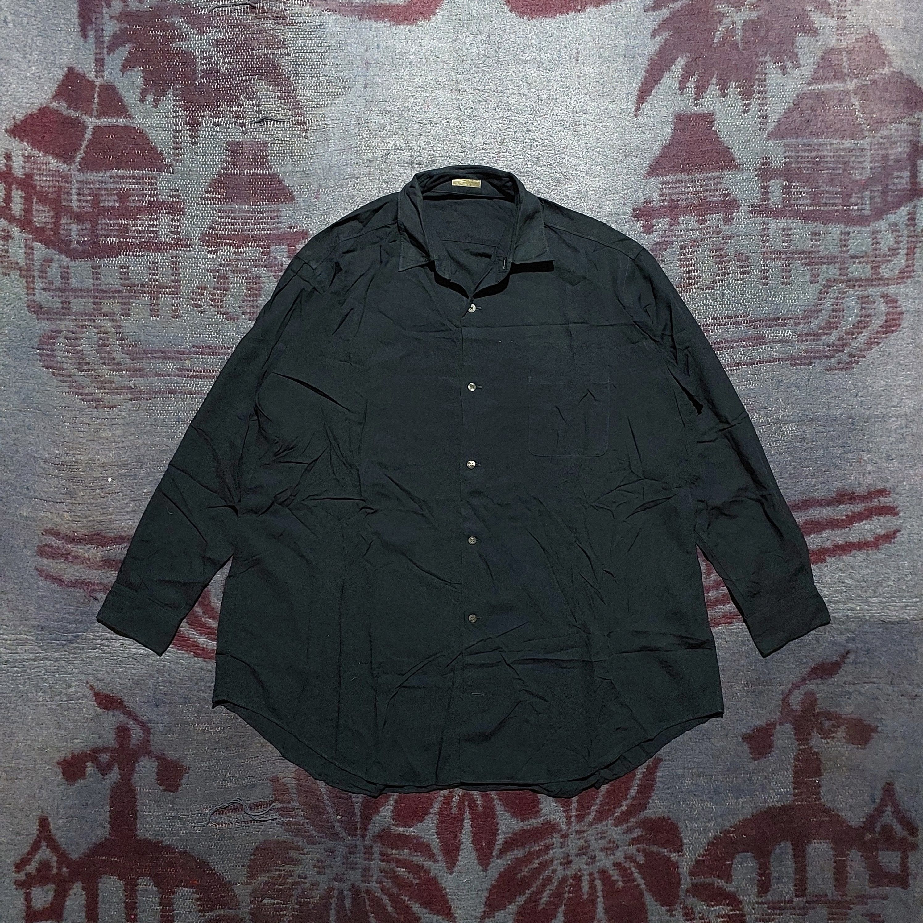 Y's for men black basic long sleeve shirt