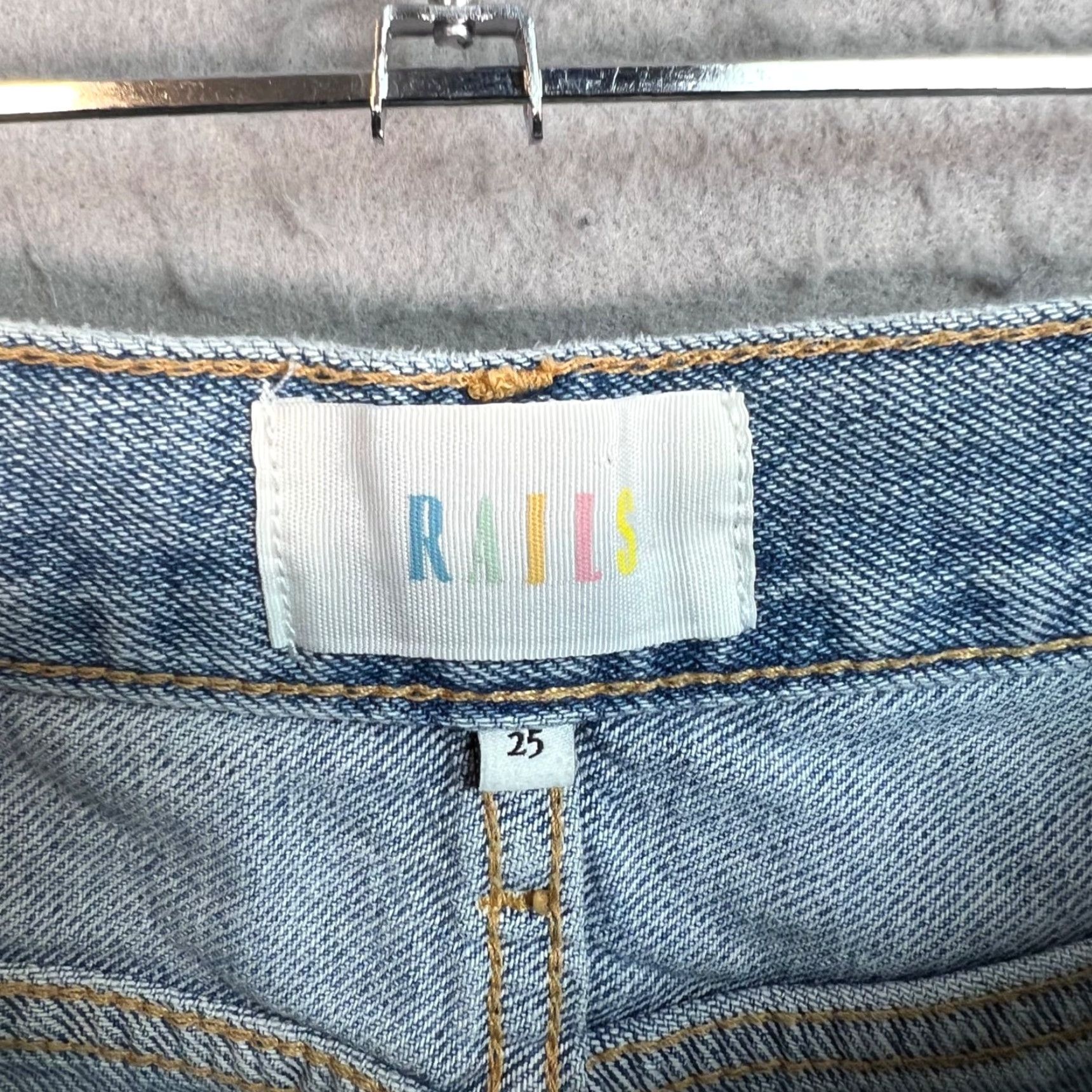 Rails Rails Denim Button-Front Mini Skirt Womens Size 25 Blue Cotton Casual Size 42" / US 20 - 3 Thumbnail