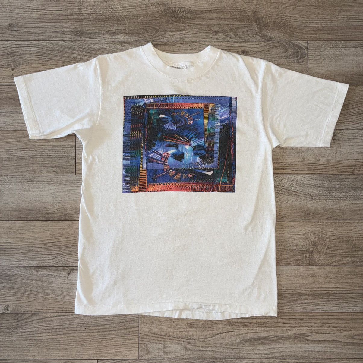 Other 90s Fractal Optical Illusion tee shirt Size US L / EU 52-54 / 3 - 1 Thumbnail