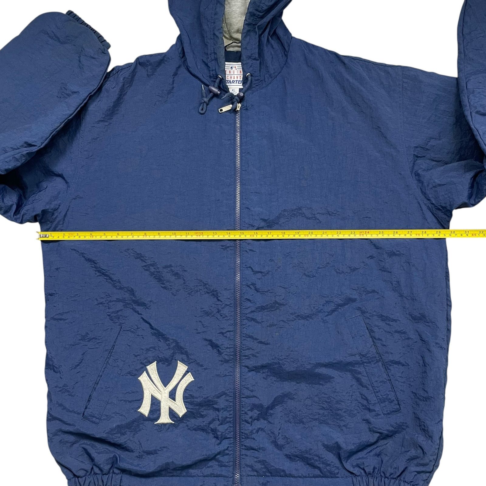 MLB VTG 90s NEW YORK YANKEES HOODED STARTER QUILT LINING JACKET Size US XL / EU 56 / 4 - 15 Thumbnail