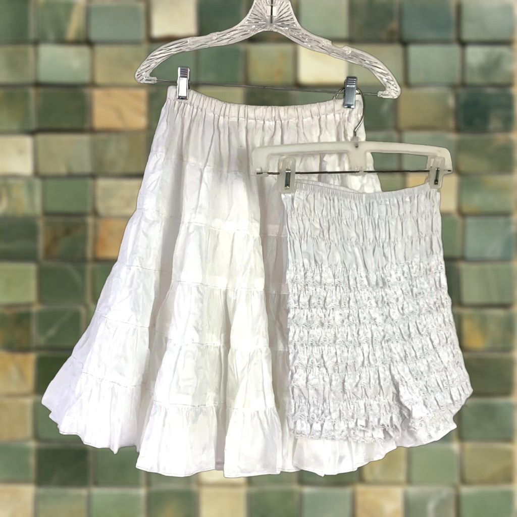 Vintage VINTAGE Malco Modes Pettipants Small White Cotton Blend 1980s Prairie Ethnic/Peasant Look Womens Mens Girls Size 28" / US 6 / IT 42 - 1 Thumbnail