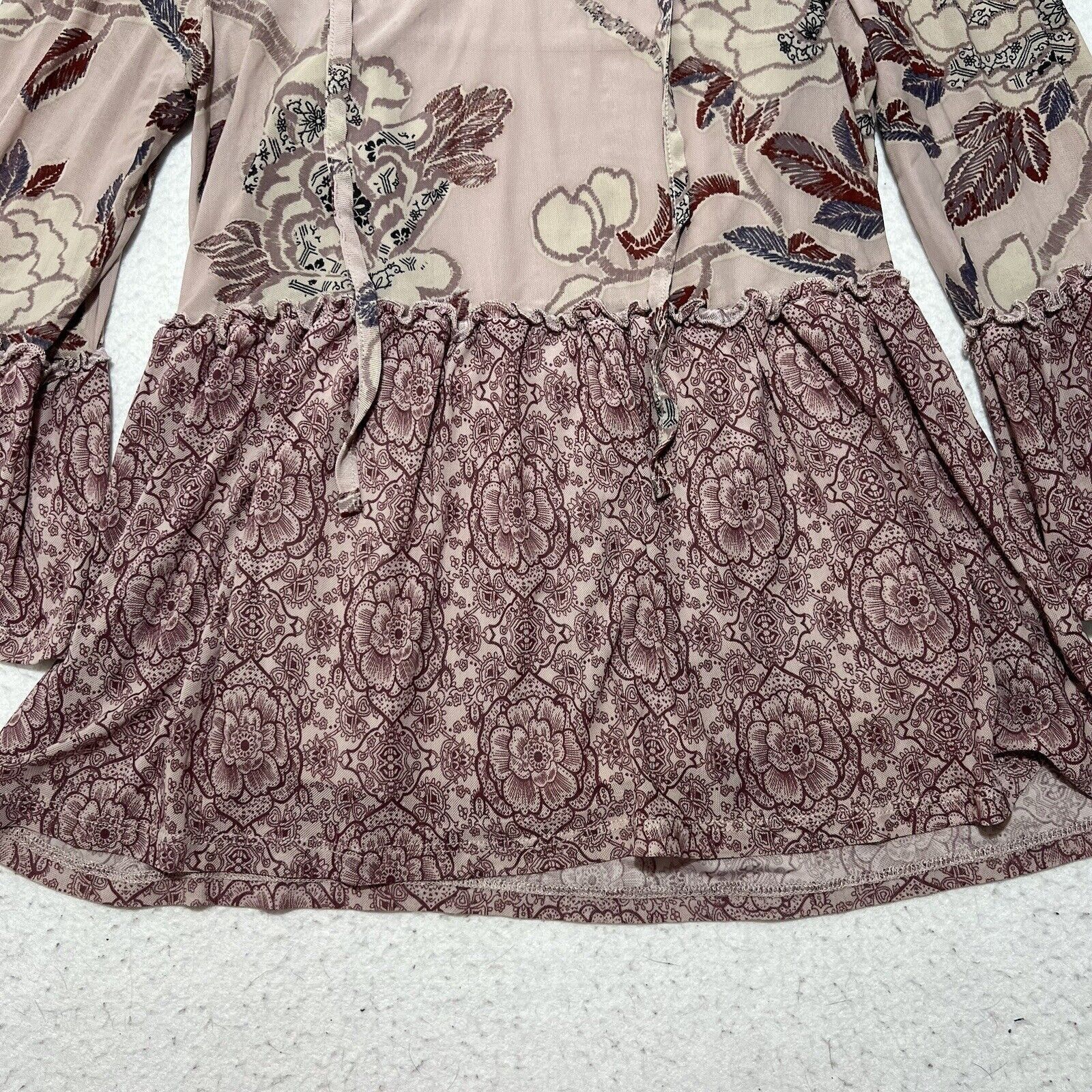 Target Basics Knox Rose XS Babydoll Blouse Bell Sleeve Floral Top Size XS / US 0-2 / IT 36-38 - 6 Thumbnail