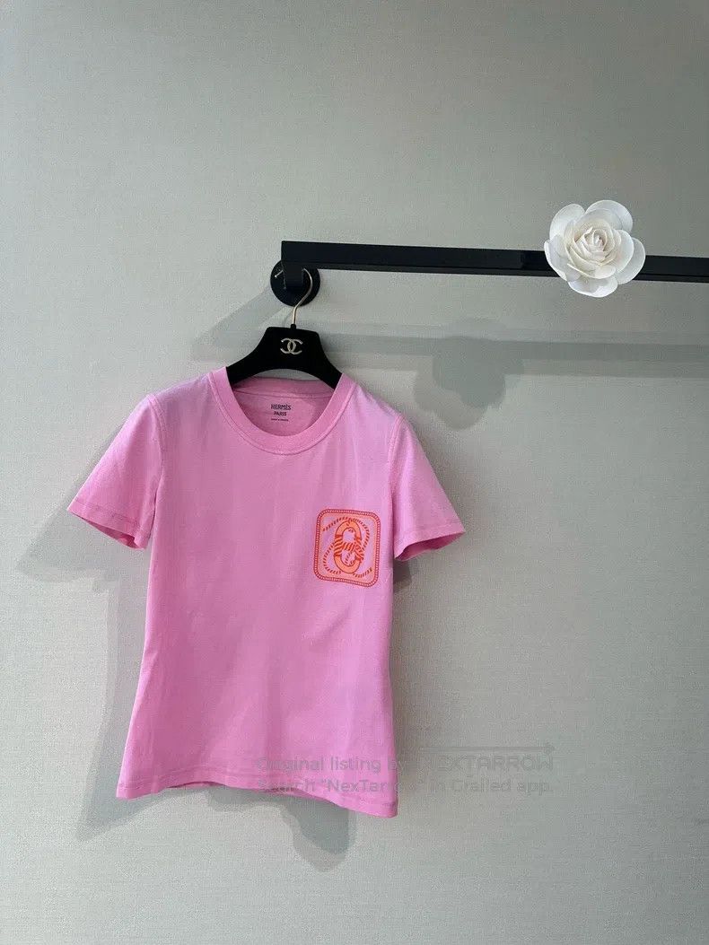 Hermes Hermes Pink T-shirt with Pig Nose Size XXS / US 00 / IT 34 - 1 Thumbnail