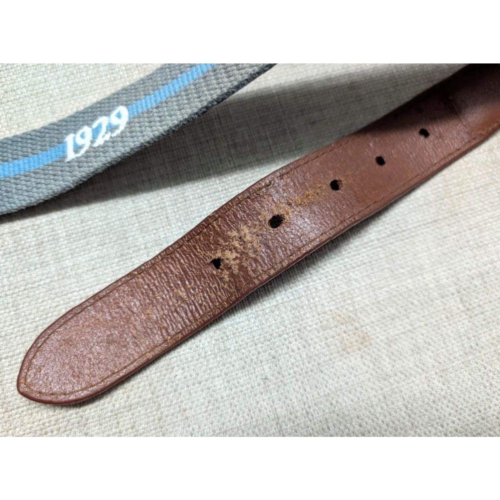 Peter Millar VINTAGE USA made PETER MILLAR golf belt 36 country club NEEDLEPOINT leather gray Size 36 - 7 Thumbnail